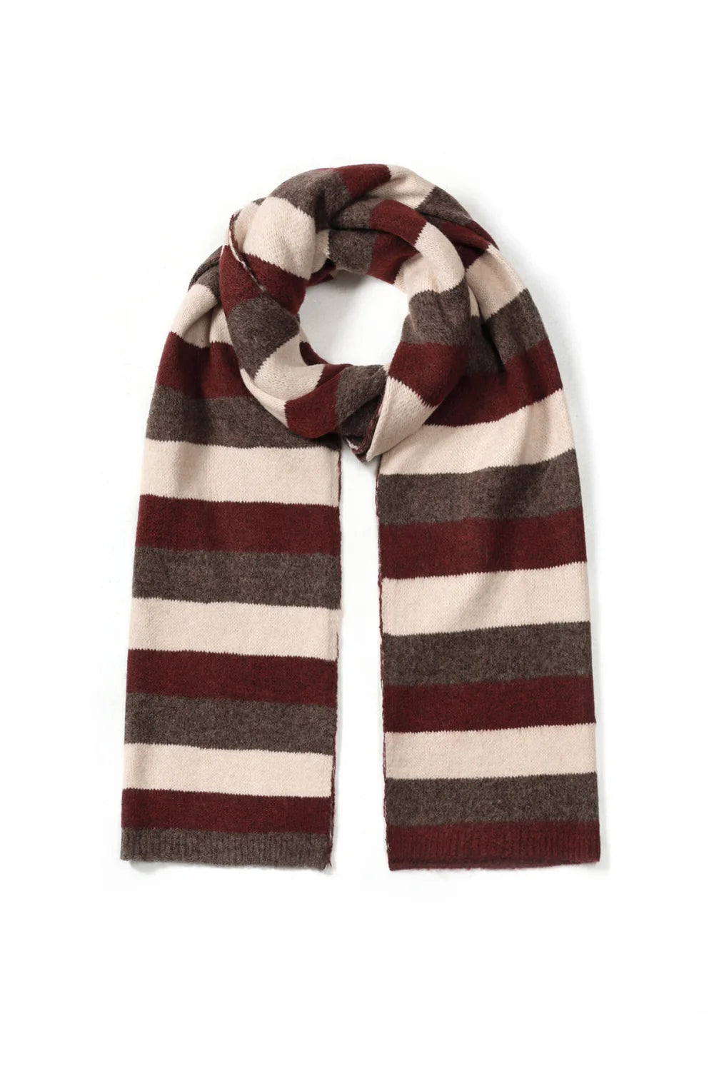 Gestreepte sjaal burgundy