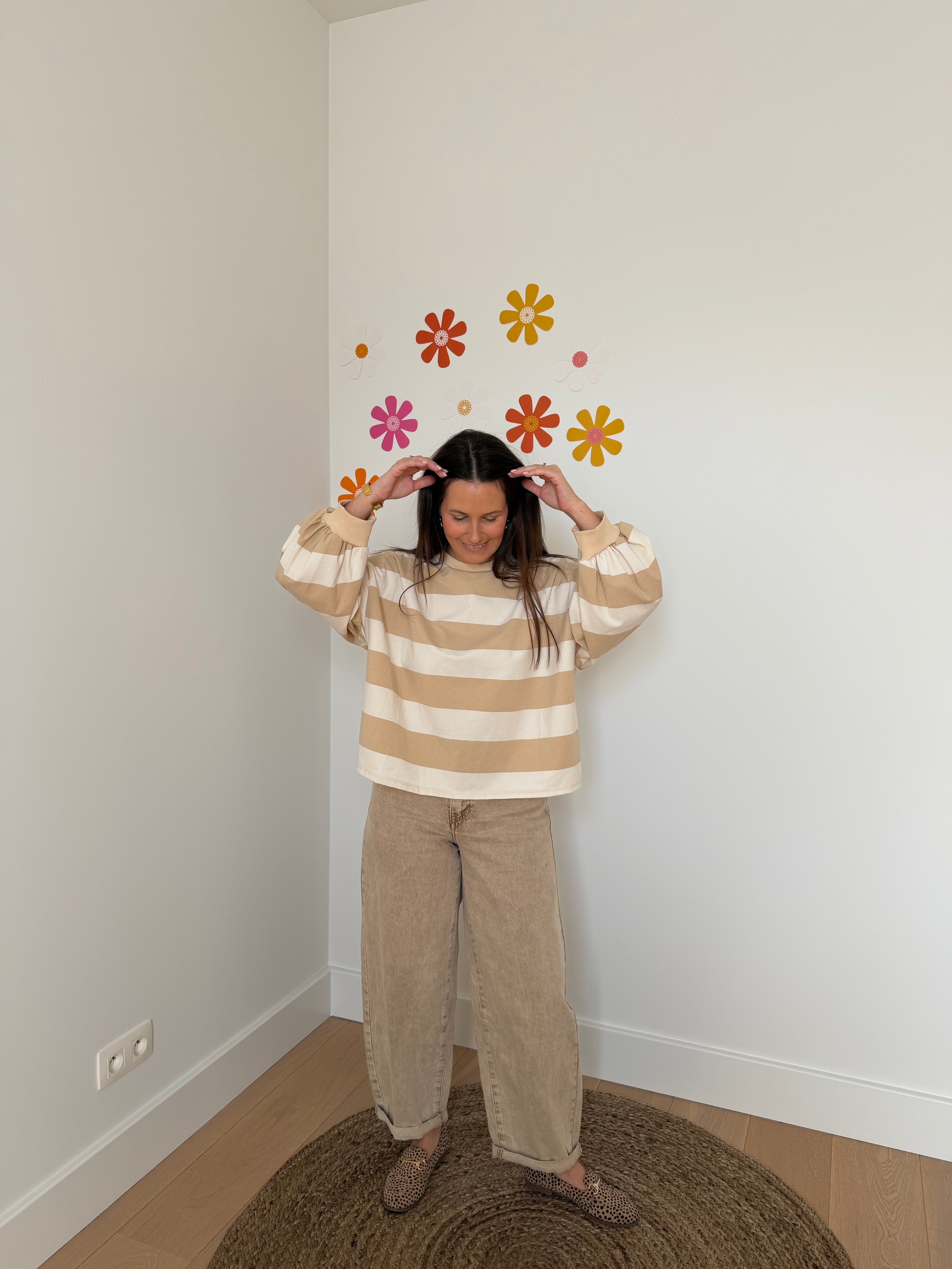 Ecru/beige gestreept shirt - My Dressing