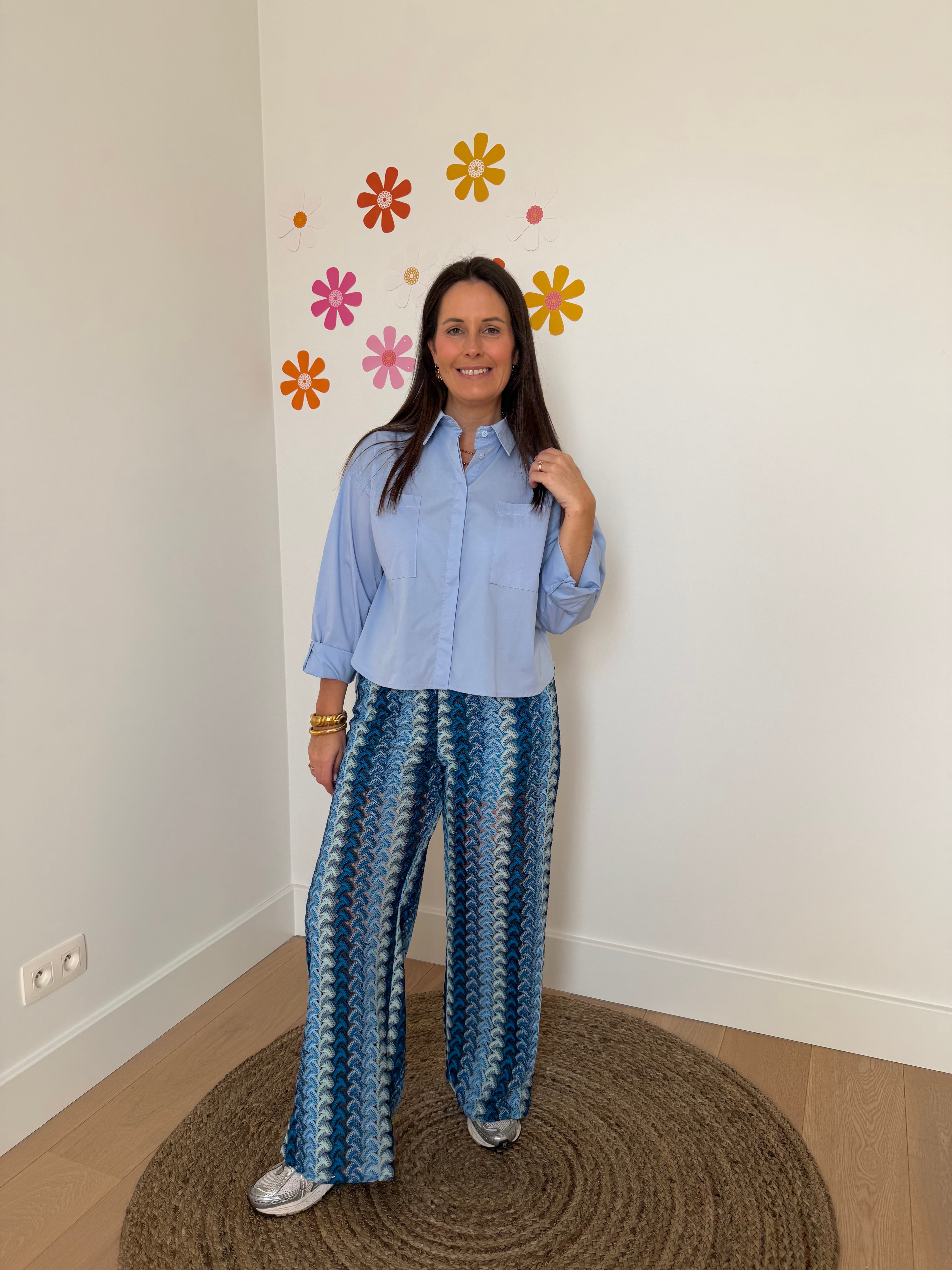 Blauwe crochet broek - My Dressing