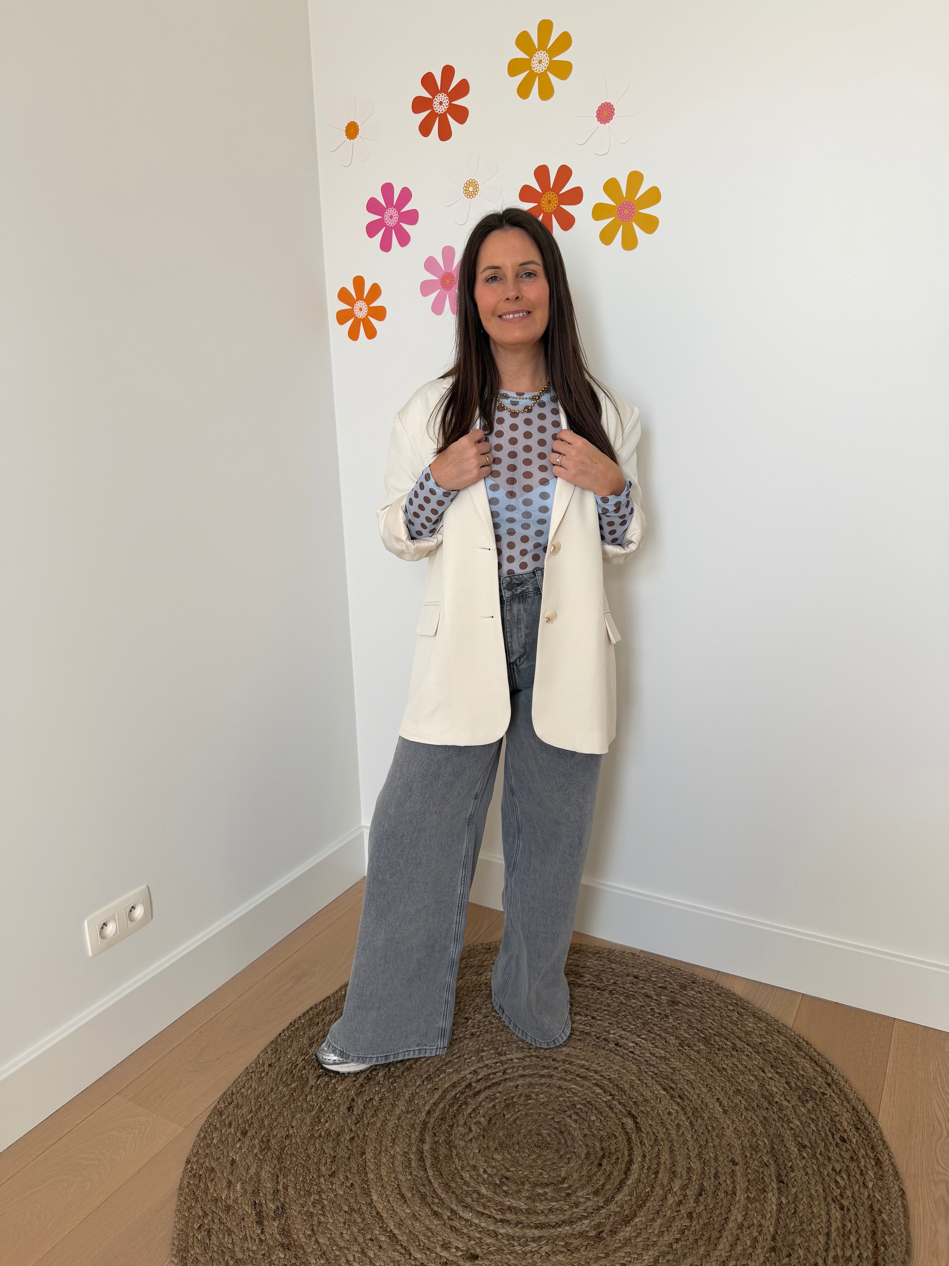 Lichtblauwe longsleeve met bolletjes - My Dressing