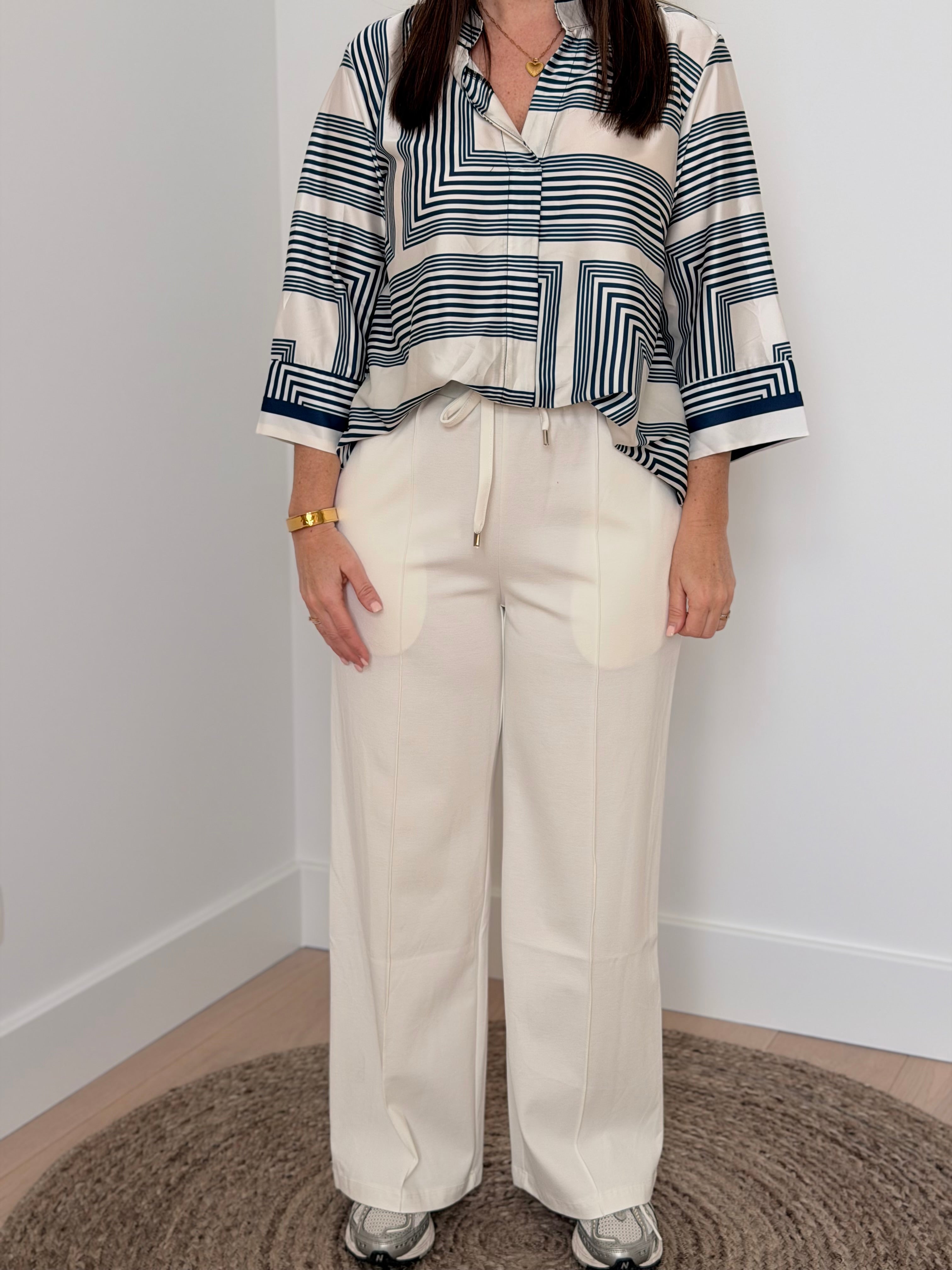 lange witte broek met rekker - My Dressing