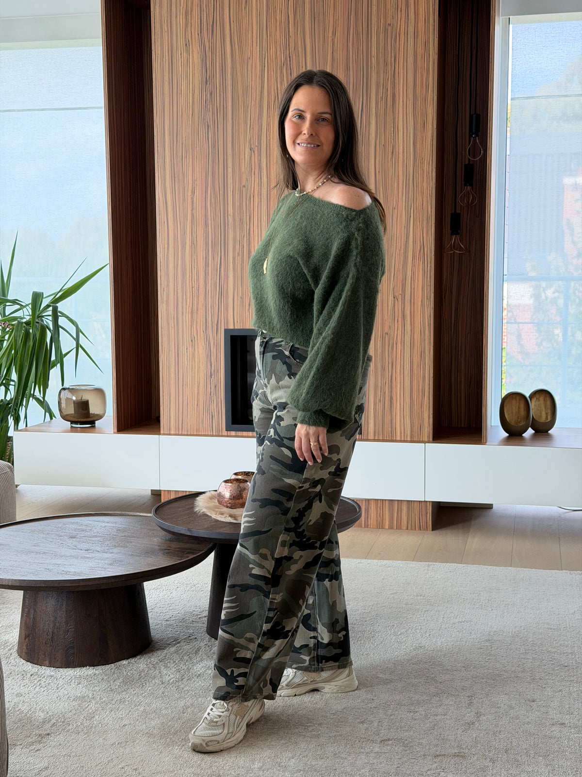 Cloe trui kaki