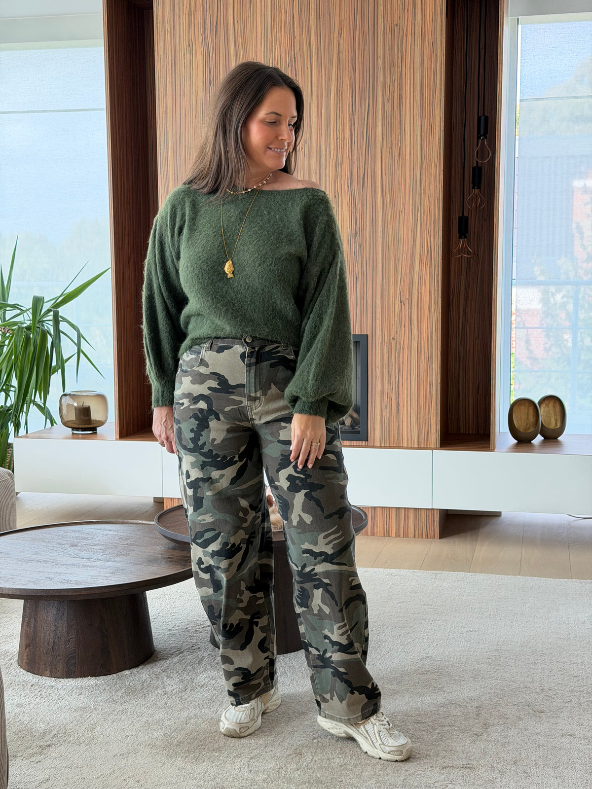 Cloe trui kaki