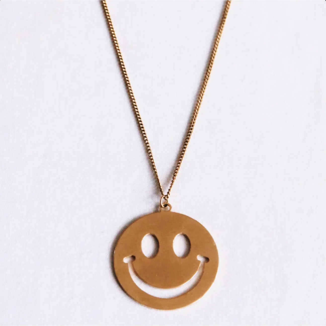 Fijne schakelketting met XL smiley