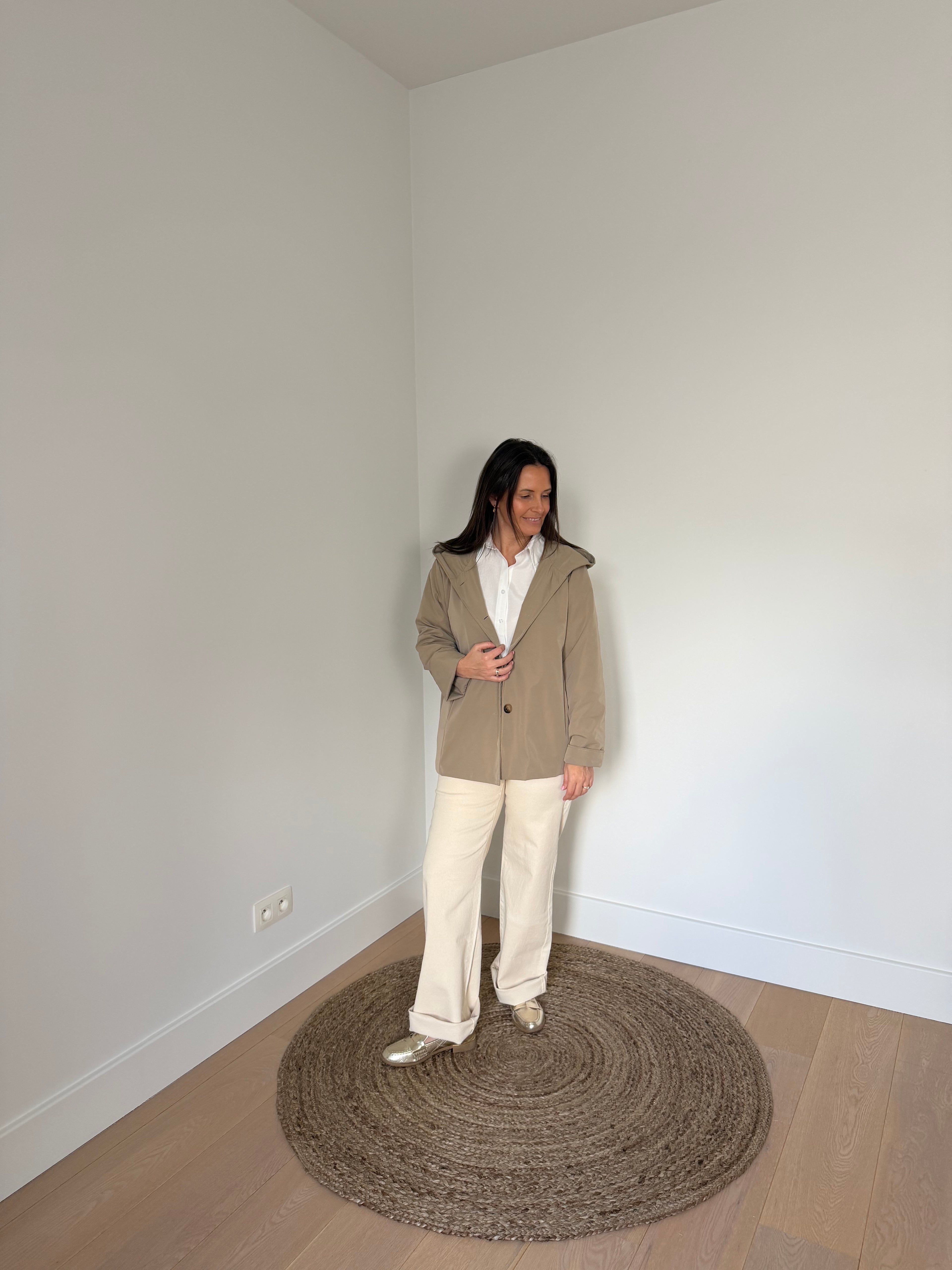 Korte trenchcoat in taupe - maat TU - My Dressing