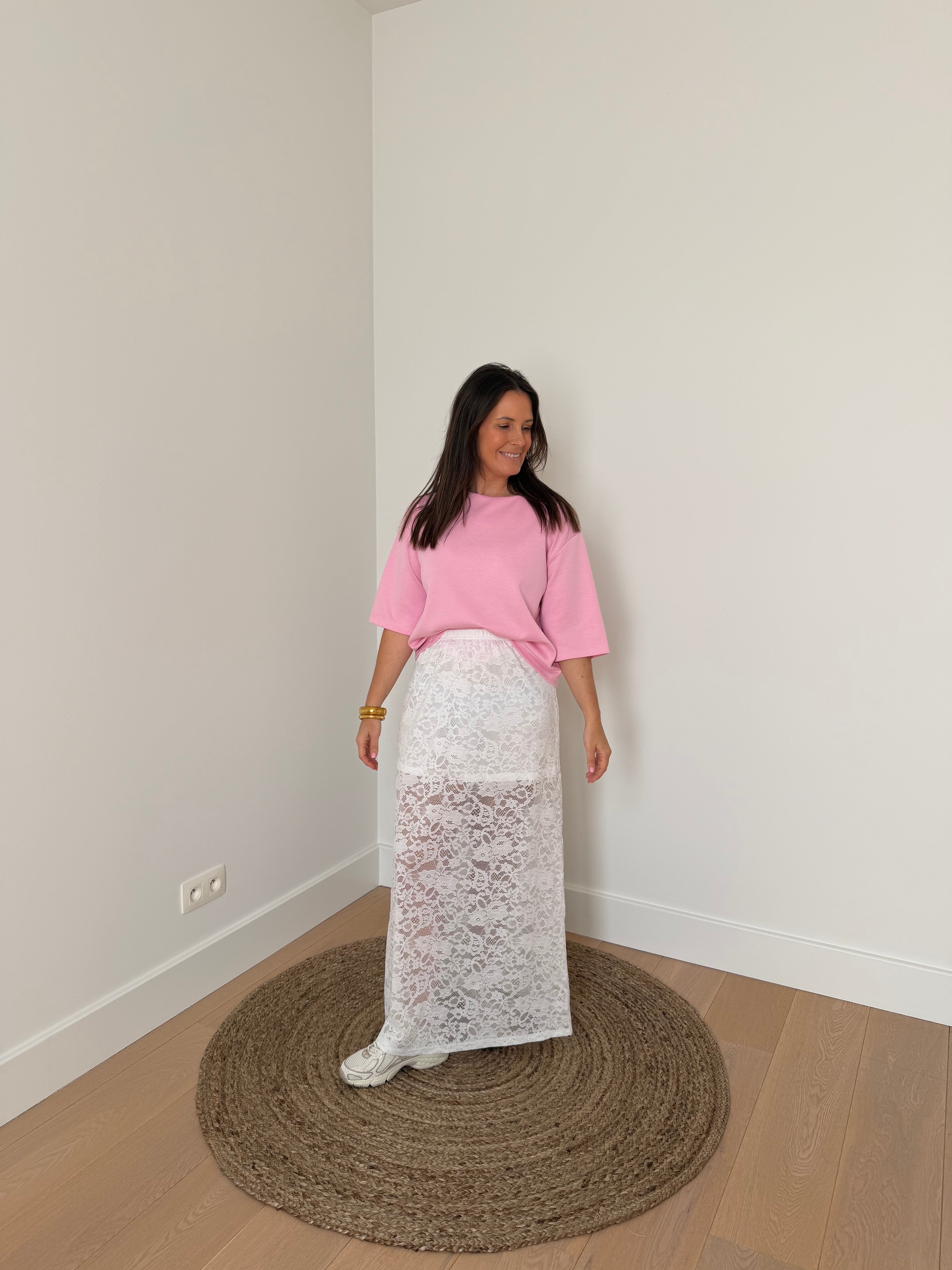 Basic roze t-shirt met korte mouwen - My Dressing