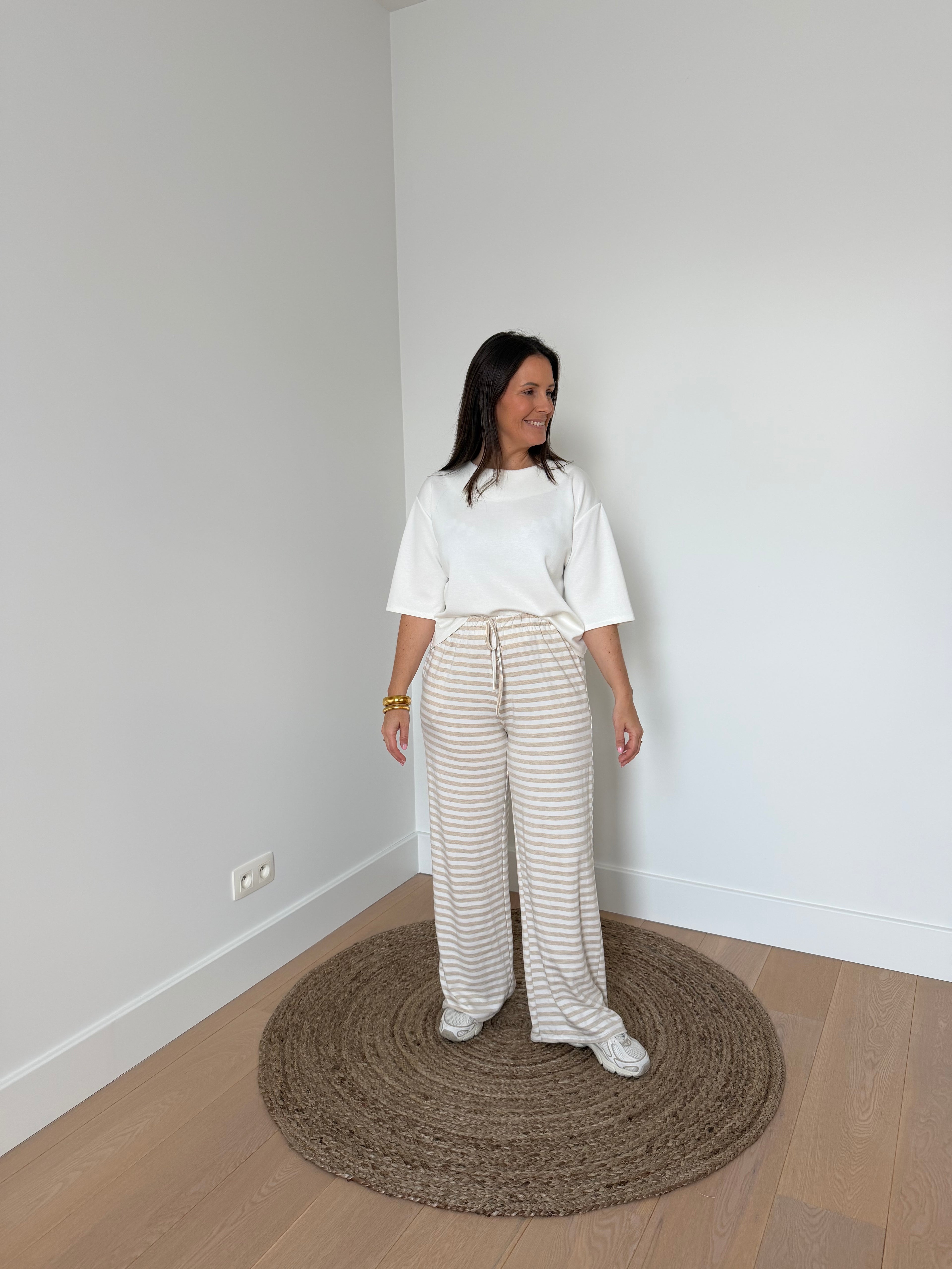 T-shirt met korte mouwen in ecru - My Dressing