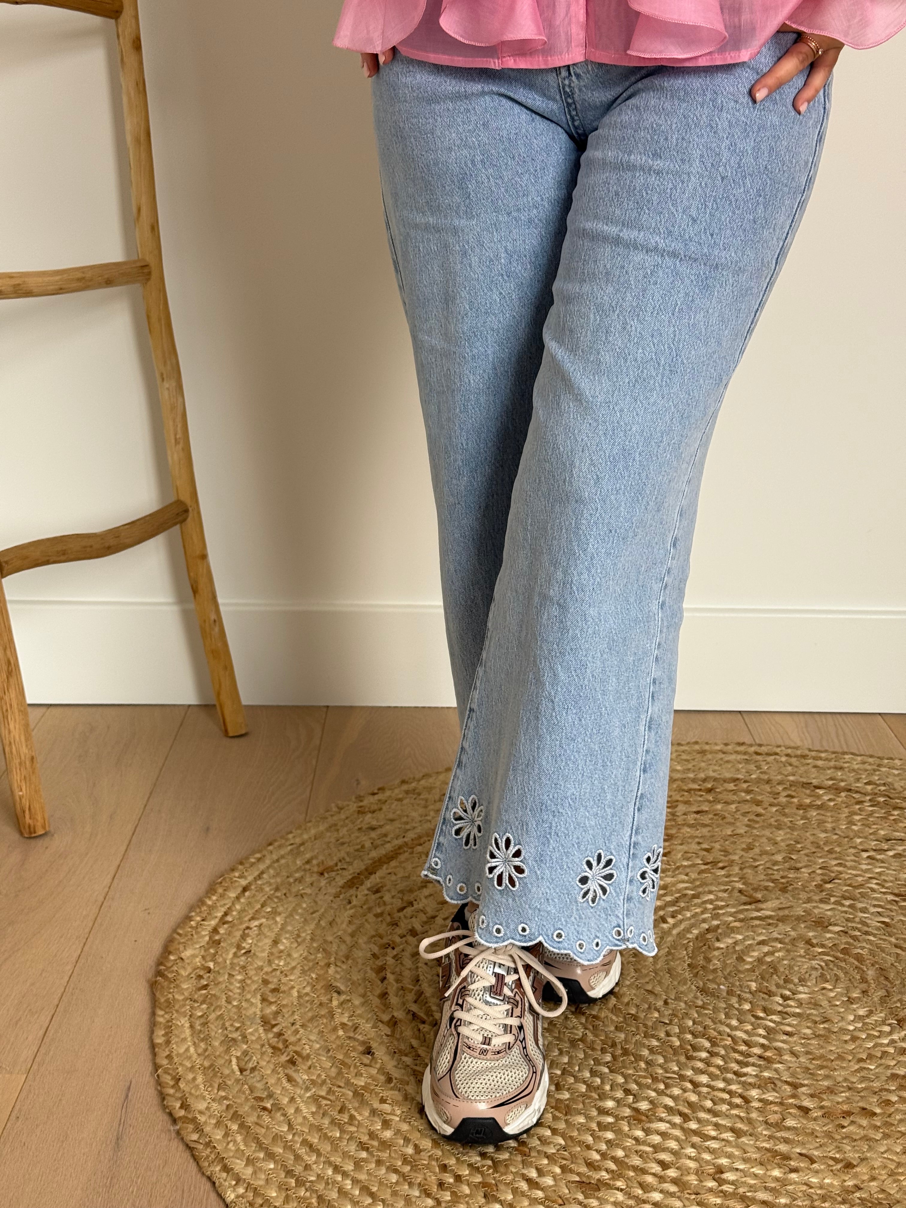 Broderie jeans, recht model - My Dressing