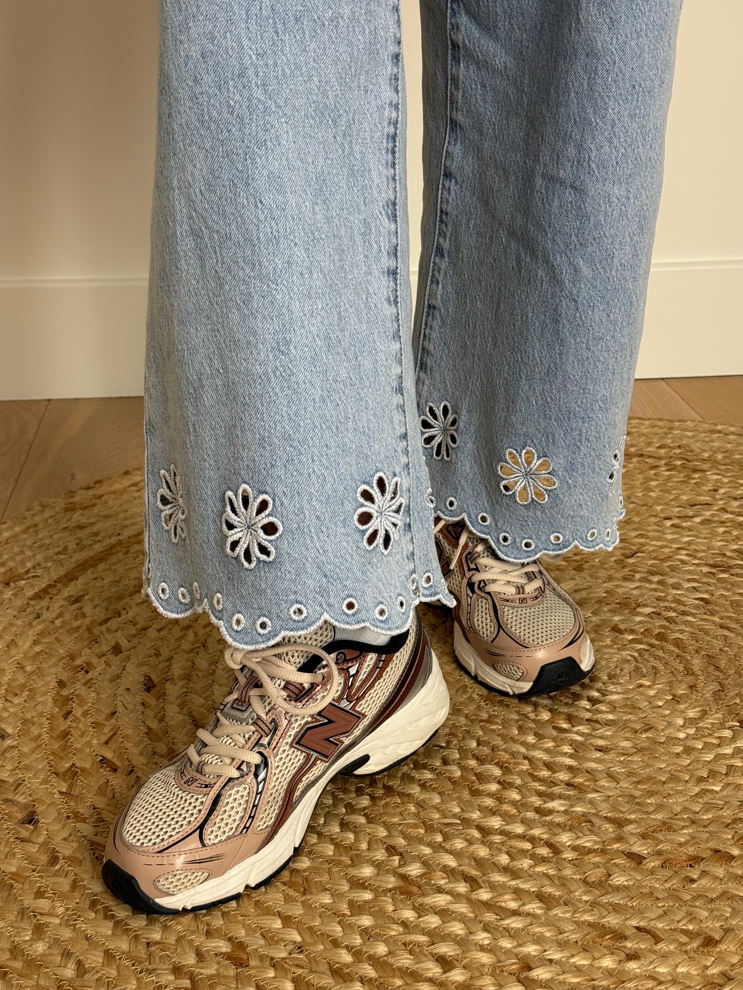 Broderie jeans, recht model - My Dressing