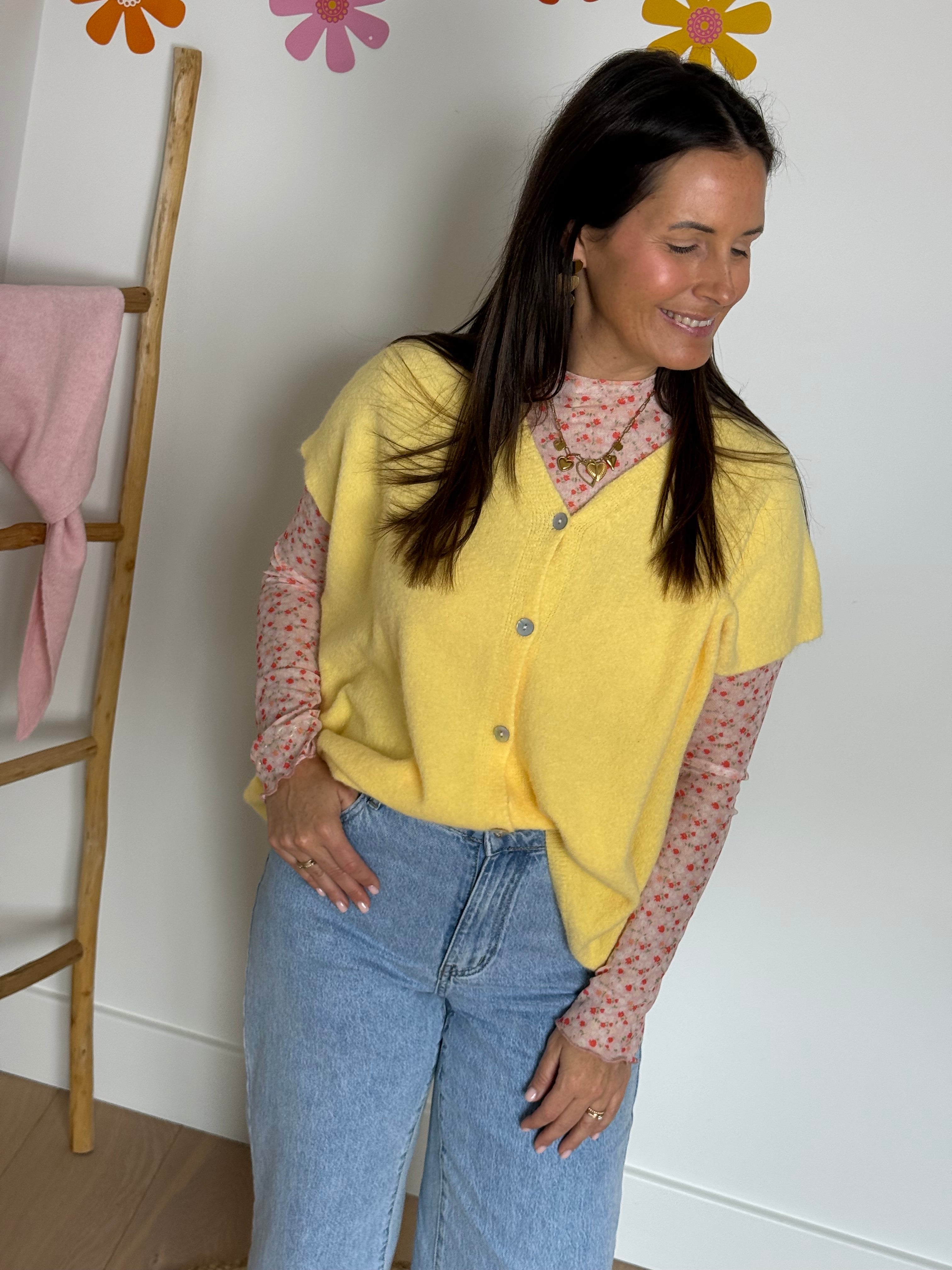 Oversized gilet geel - My Dressing