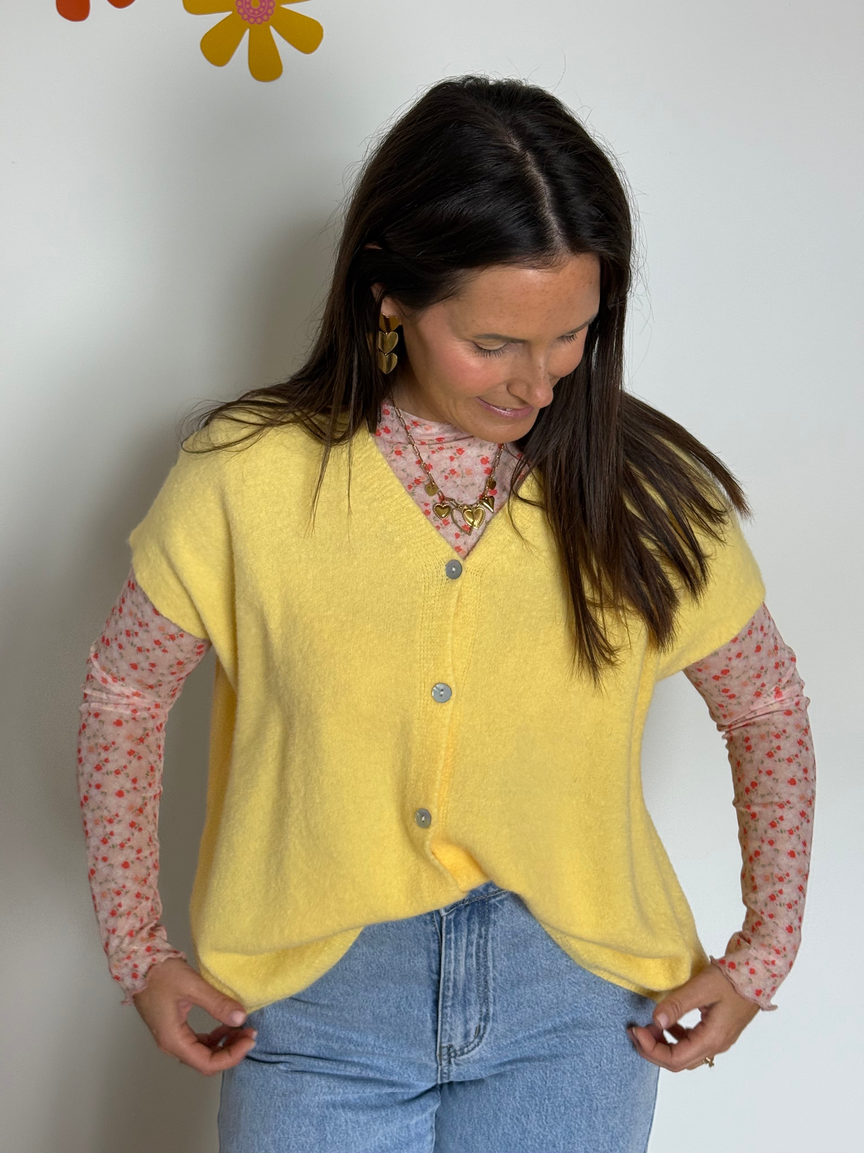 Oversized gilet geel - My Dressing