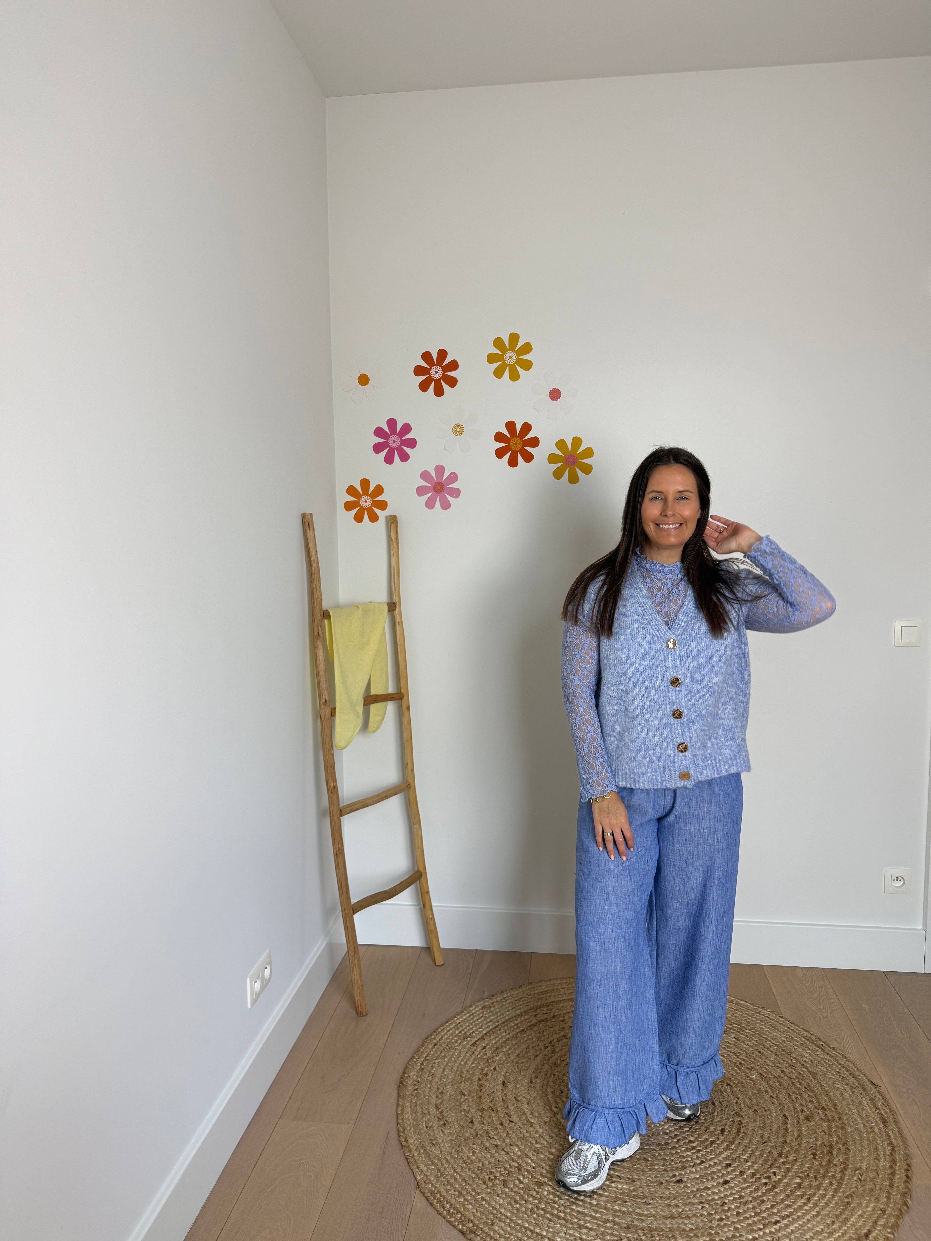 Blauw/roze gestreepte gilet en longsleeve - My Dressing