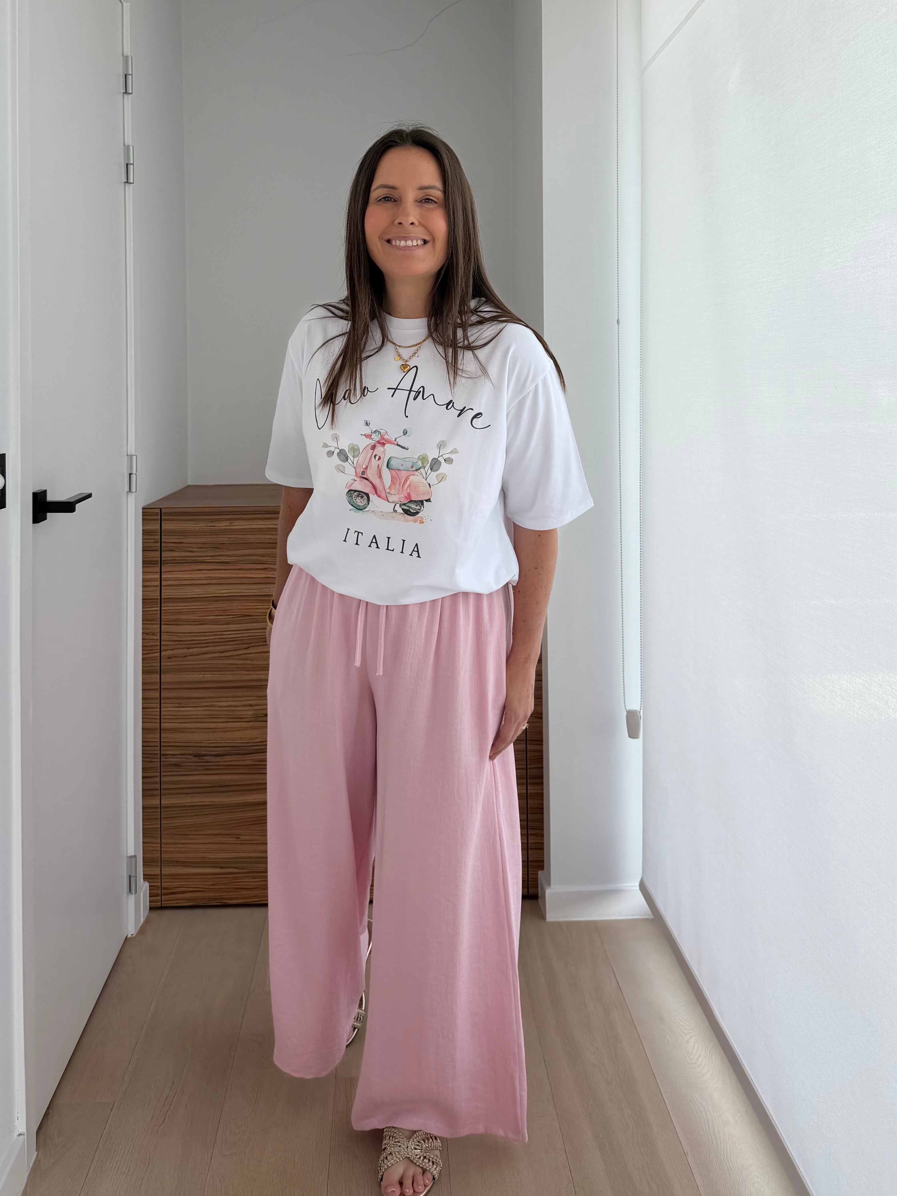 Casual graphic T-shirt met Vespa print en zomerse Italiaanse vibe