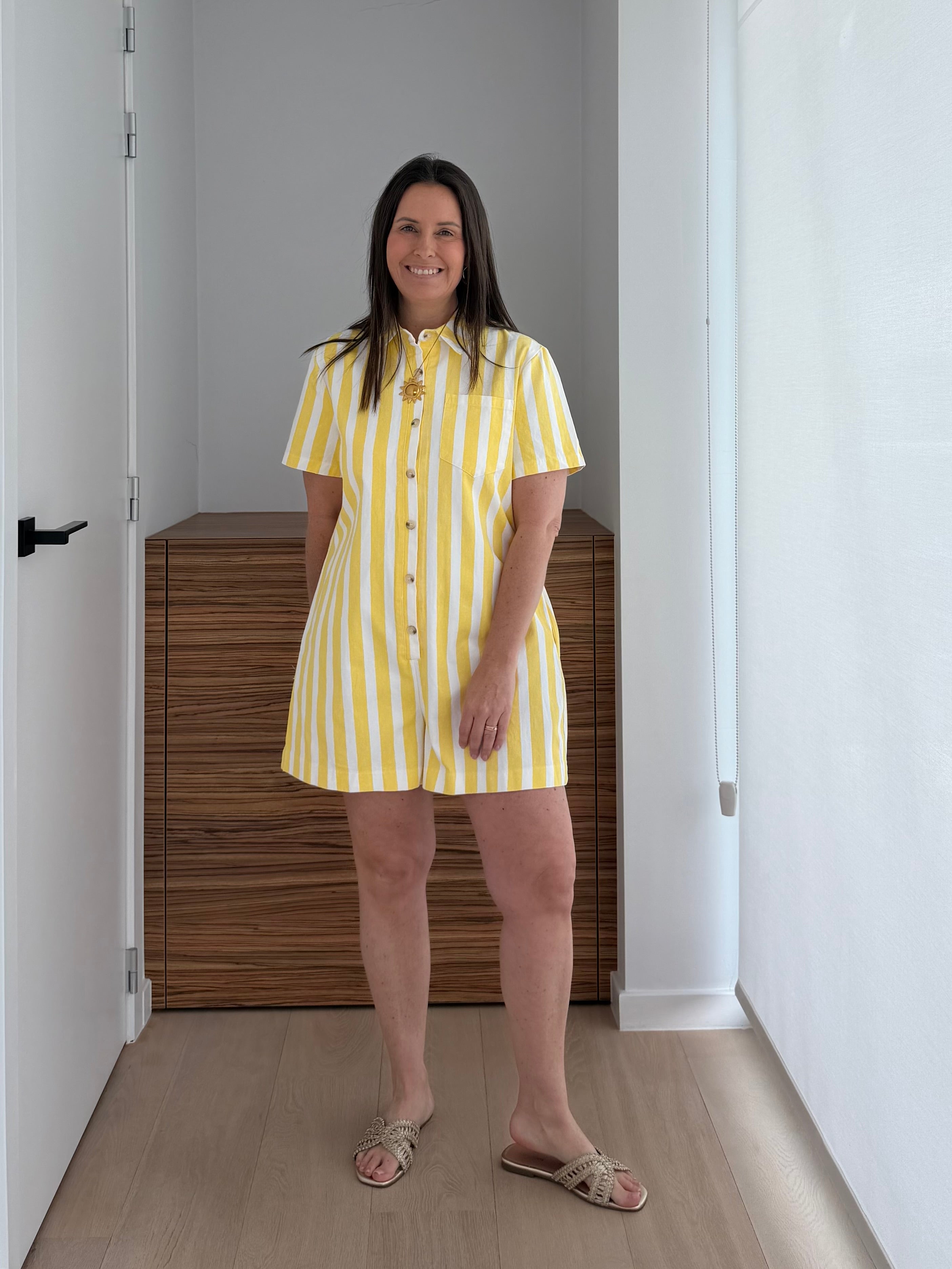 Trendy striped playsuit met korte broek en korte mouwen voor zonnige dagen