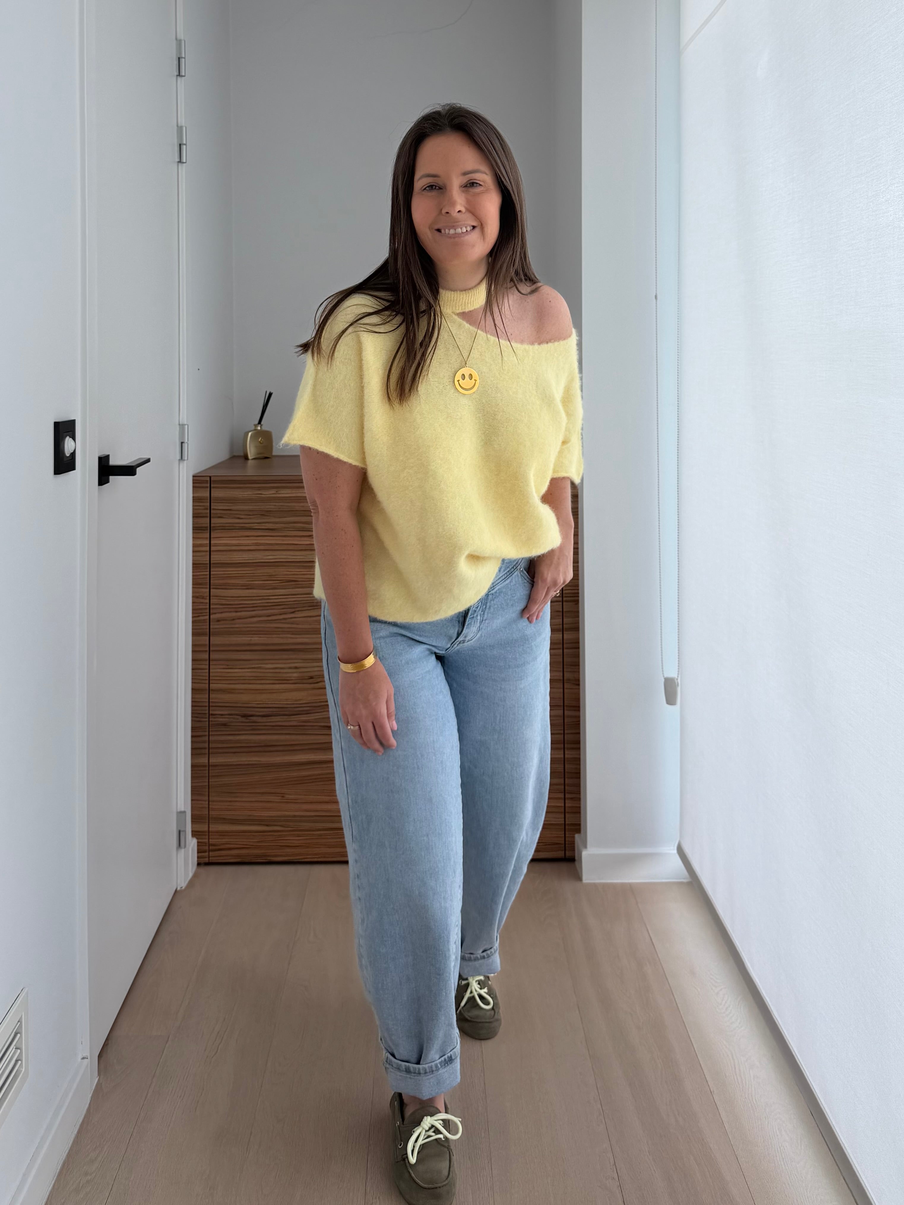 Gele off shoulder trui - My Dressing