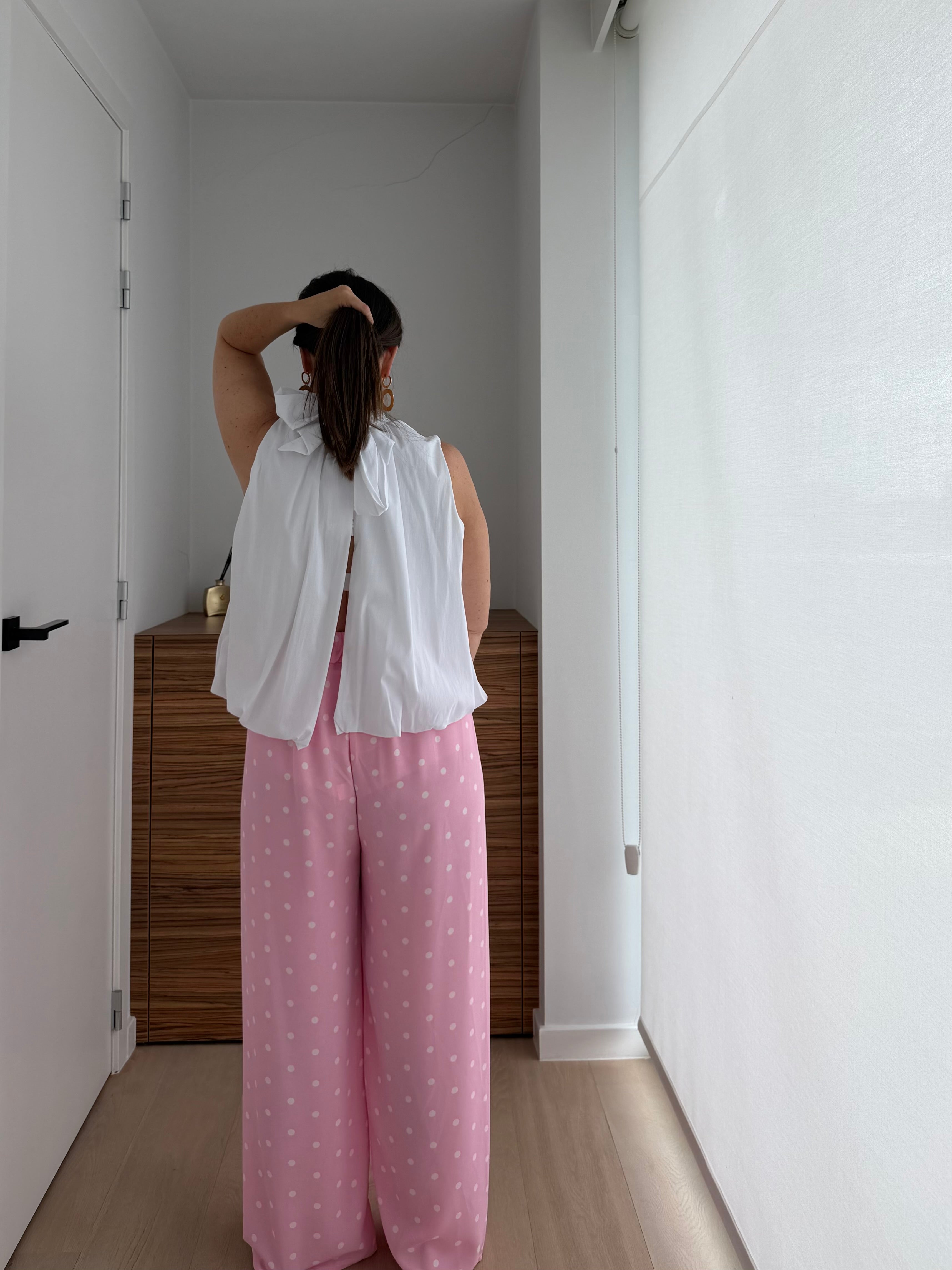 Oversized blouse met open rug - My Dressing