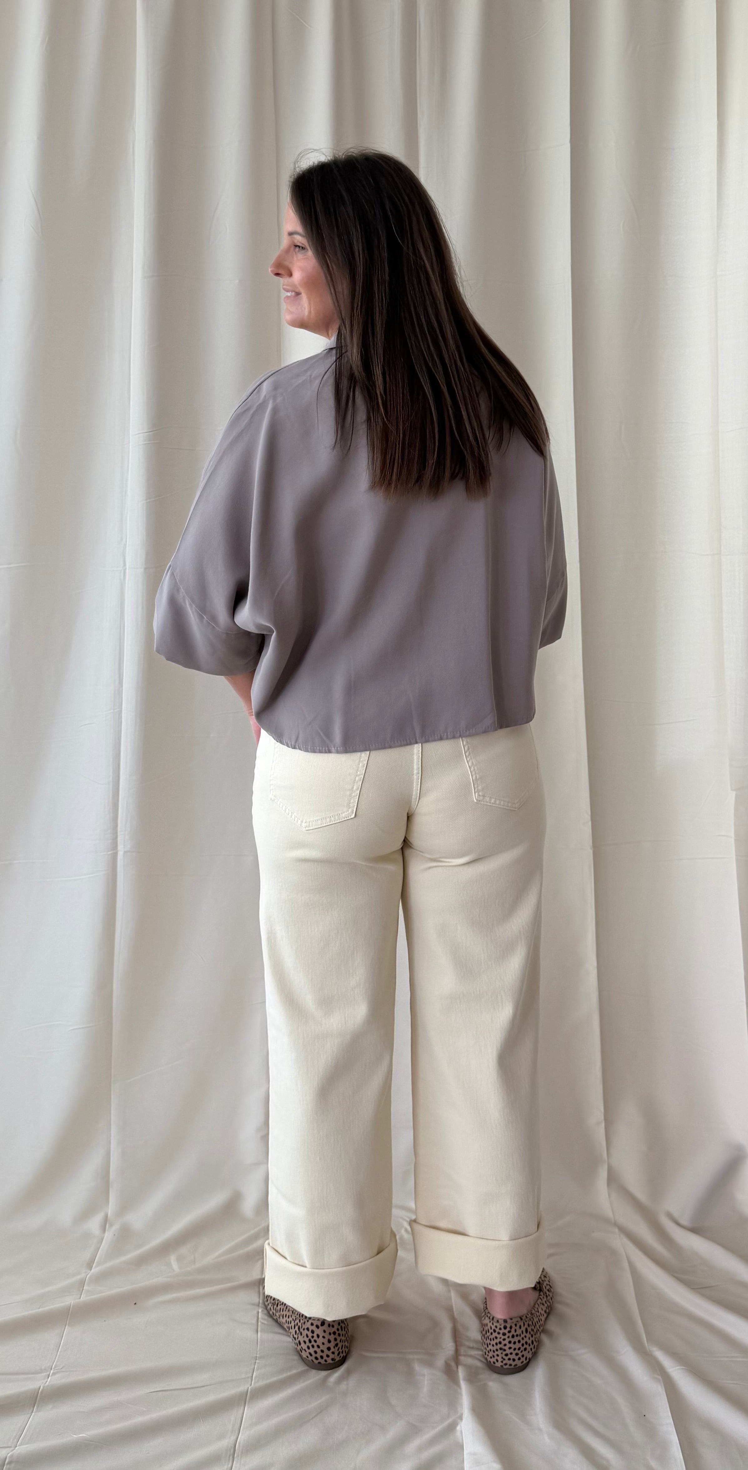 Losse blouse in taupe - My Dressing