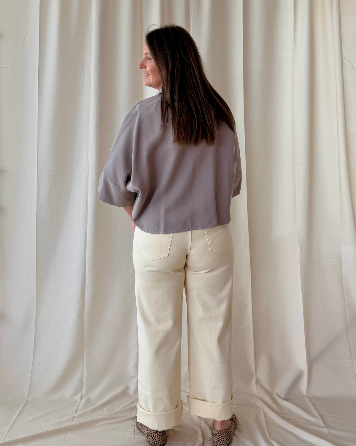Kato blouse taupe/grijs