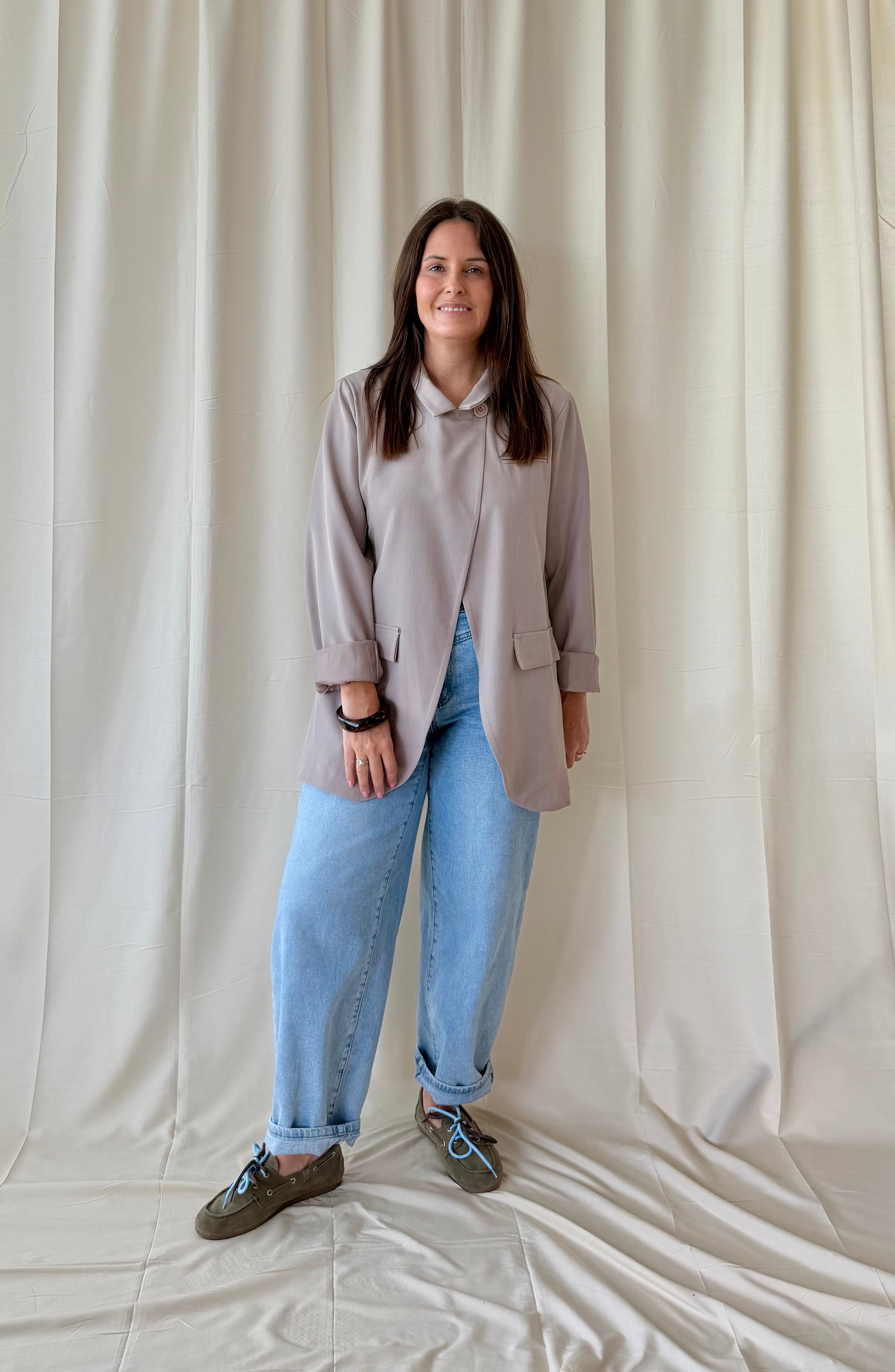 Assymetrische blazer in taupe - My Dressing