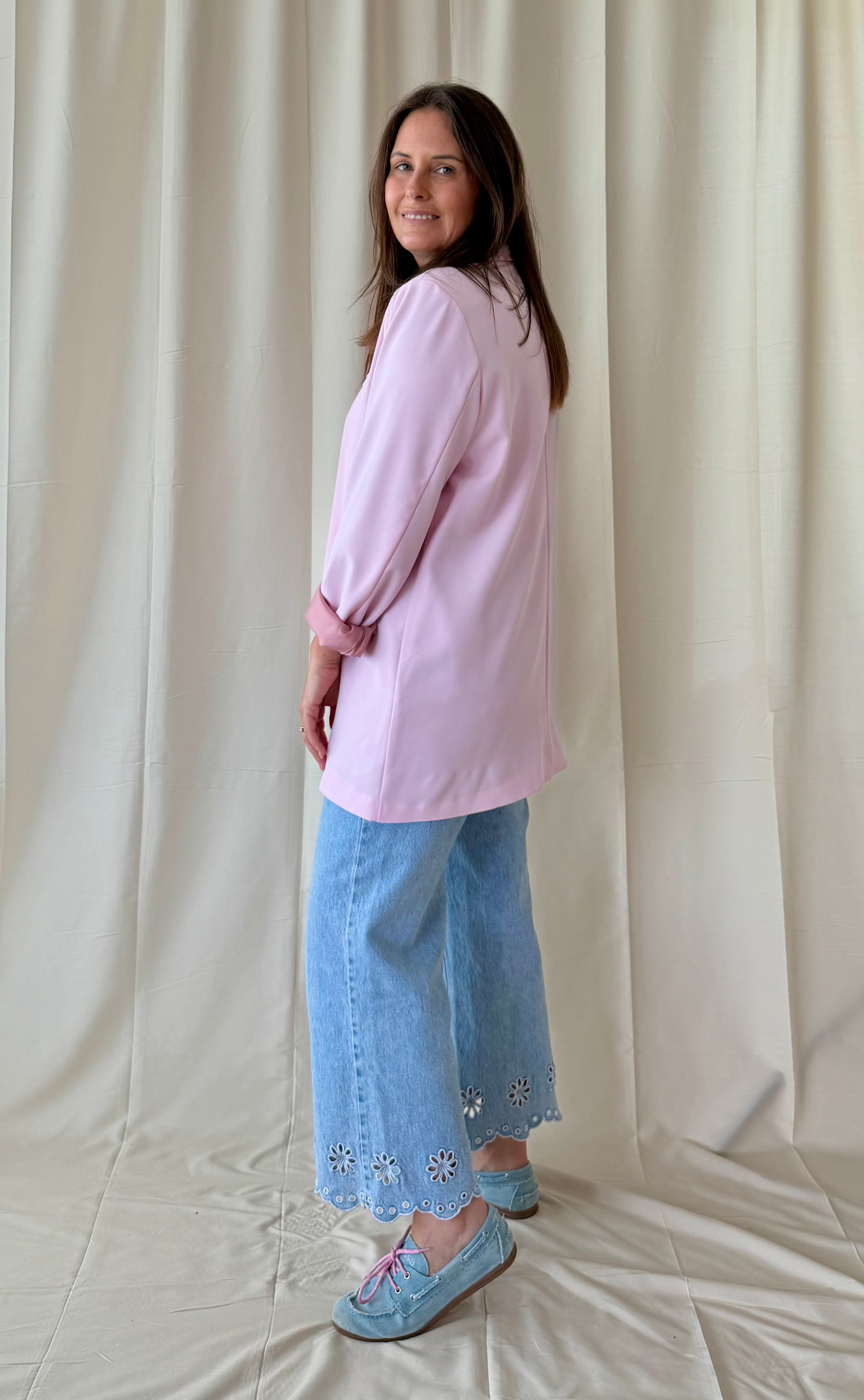 Lichtroze blazer met lange mouwen - My Dressing