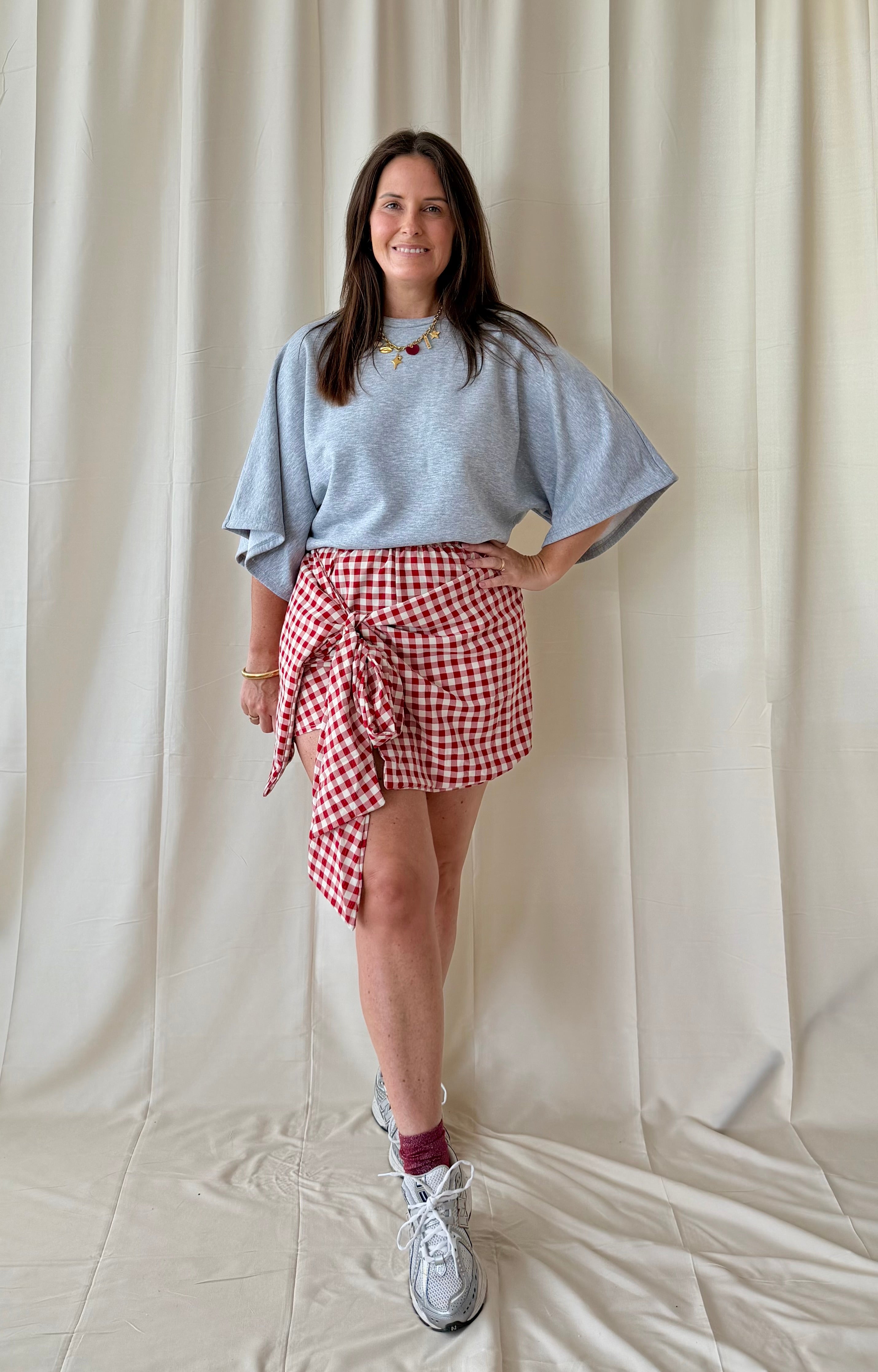Grijze basic oversized t-shirt - My Dressing