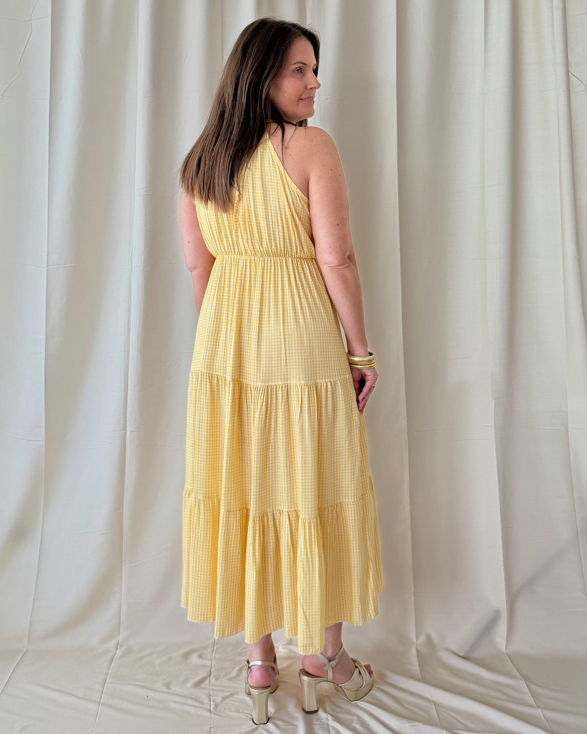 Donna maxi jurk geel