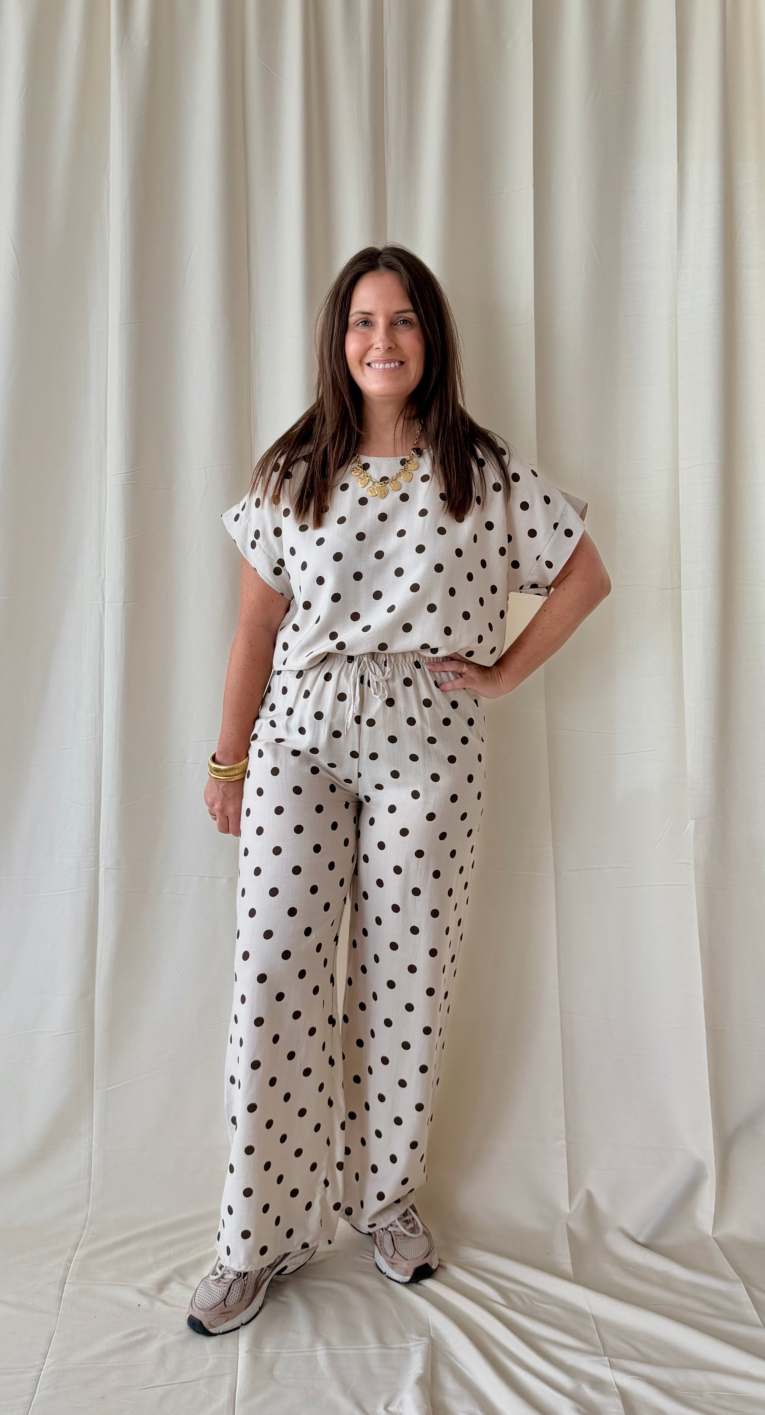 Beige polka dot set- My Dressing