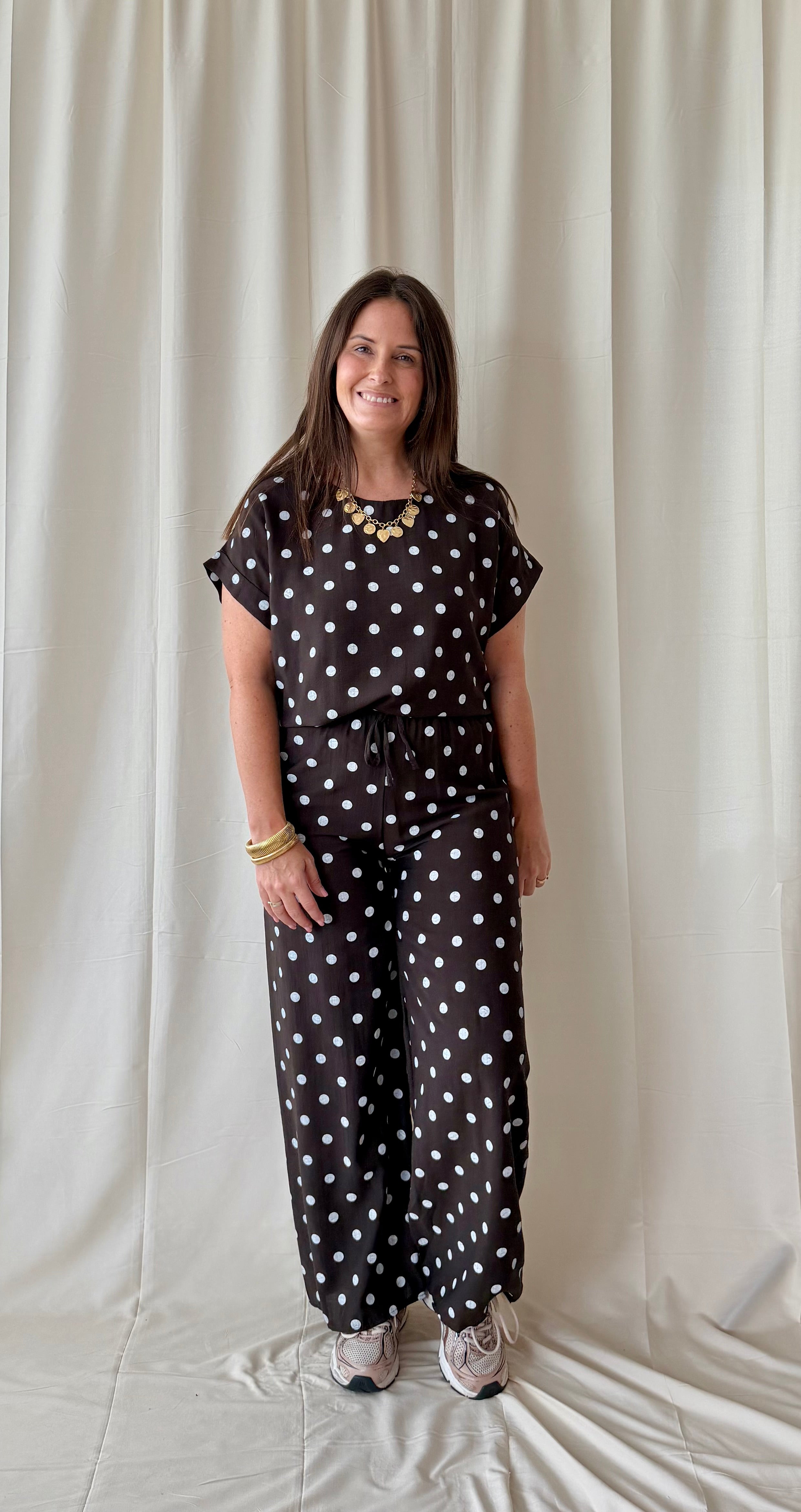Chocoladebruine polka dot set - My Dressing