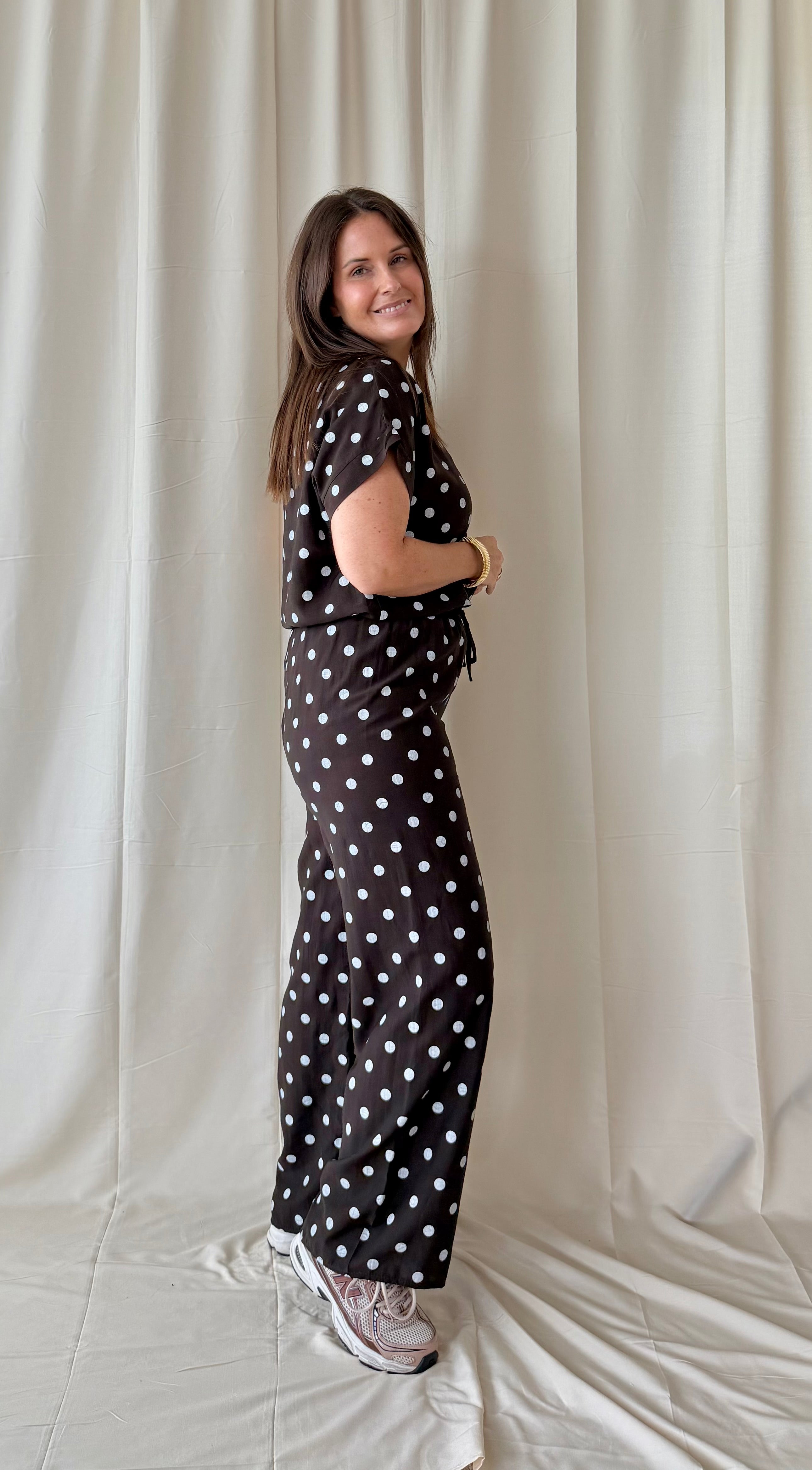 Chocoladebruine polka dot set - My Dressing