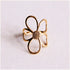 Statement ring dames – goudkleurige verstelbare stainless steel ring bij My Dressing
