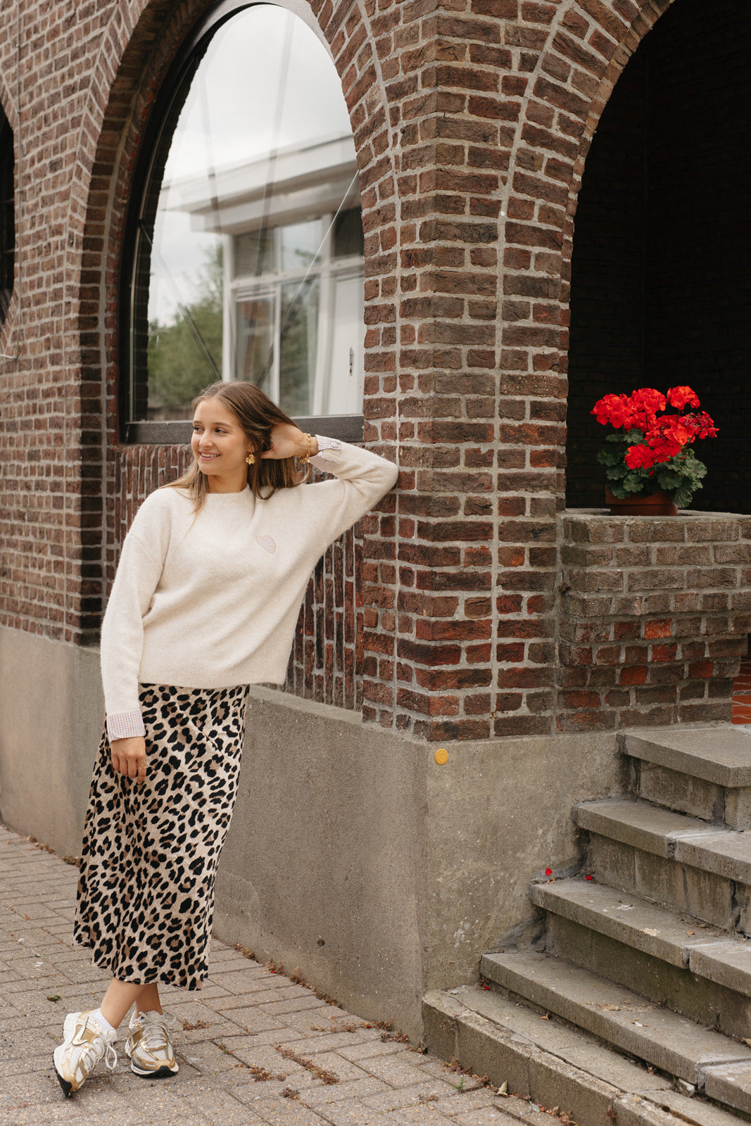 Heart knit beige Kilky