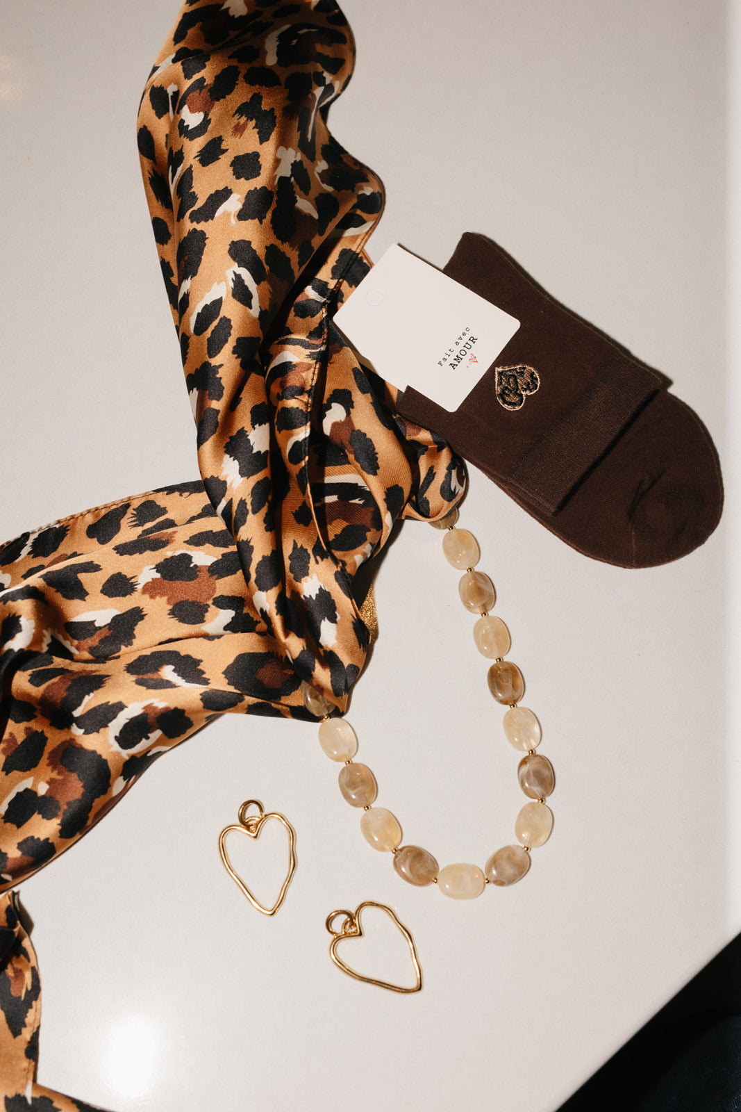 Dames sjaal leopard – klein satijnen sjaaltje met luipaardprint, classy en speels