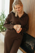 Casual chic dames set – comfortabele sweater met polo kraag en lange broek met zakken bij My Dressing