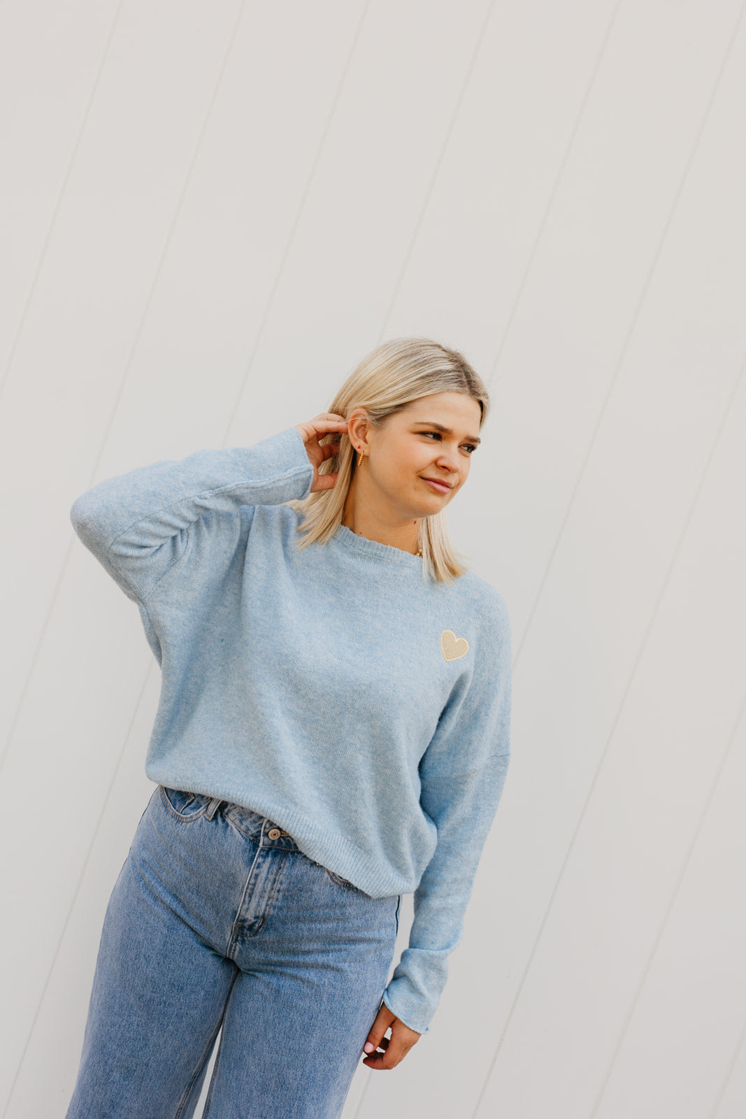 Blue heart knit