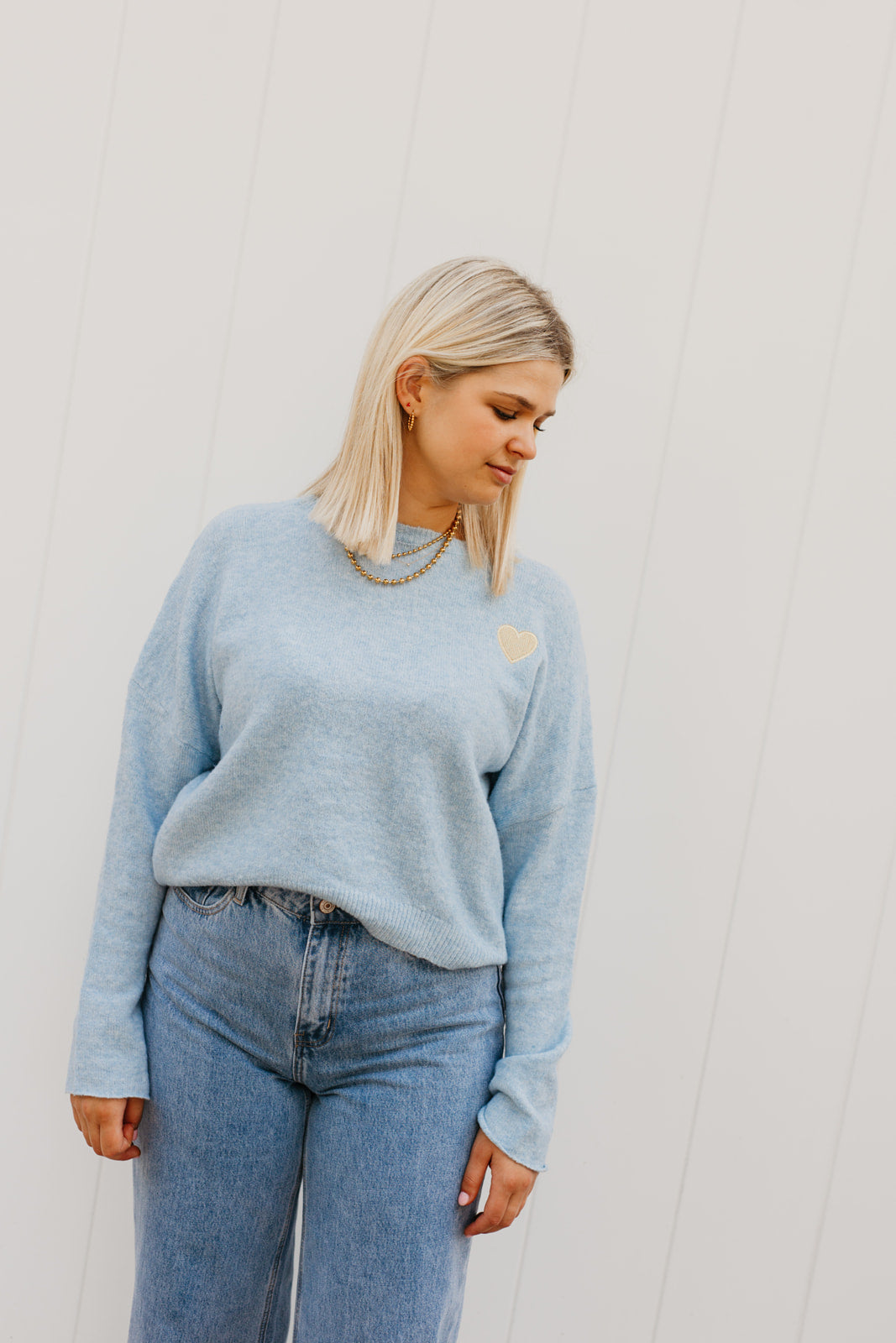 Blue heart knit