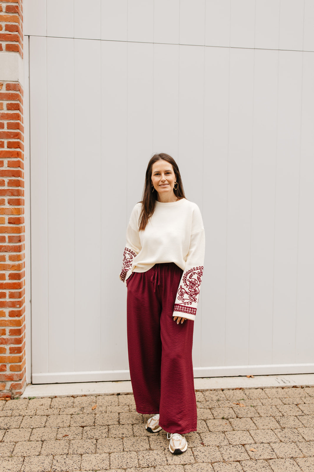 Elegante winter knit – geborduurde trui voor dames, zacht en stijlvol voor koude dagen