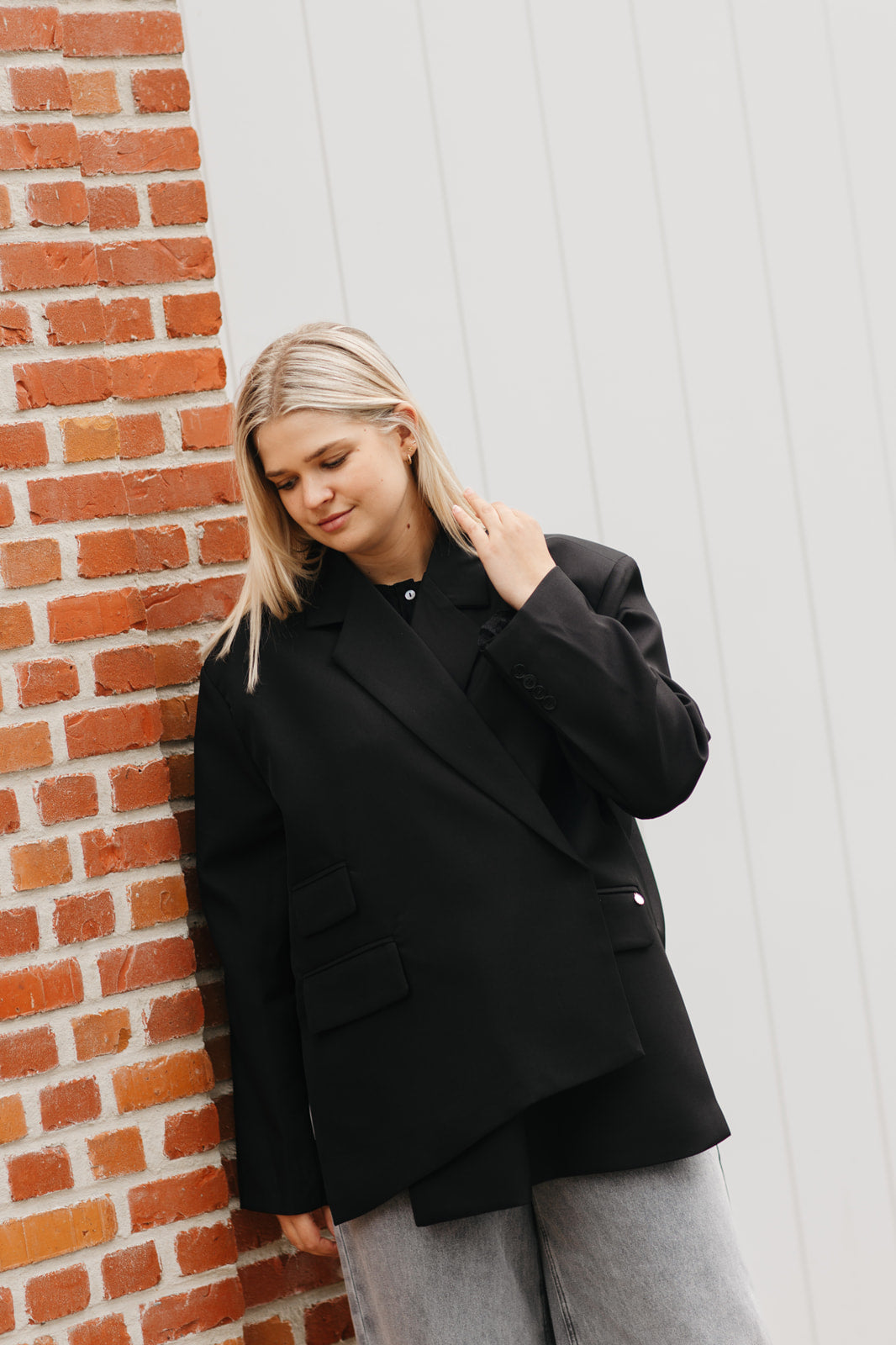 Trendy oversized blazer – fashion statement met zijsluiting en nonchalante look