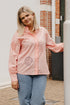Blush blouse dames – zalmroze blouse met lange mouwen en elegante details bij My Dressing