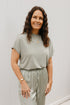 Muntgroen dames T-shirt – losse fit met korte mouwen en ronde hals bij My Dressing