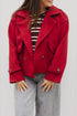 Cropped herfst jasje dames – stijlvolle double-breasted jas met wolvoering en korte snit bij My Dressing