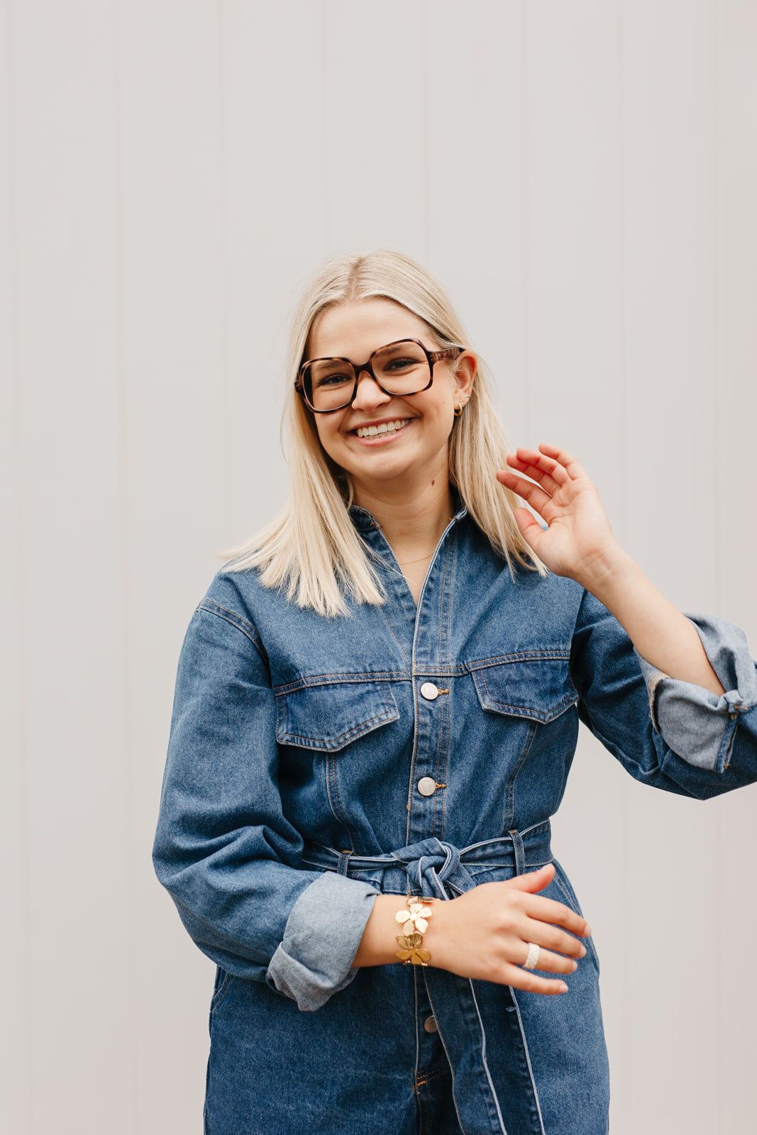 Denim jumpsuit dames – luchtige katoenen jumpsuit met wide fit en casual look