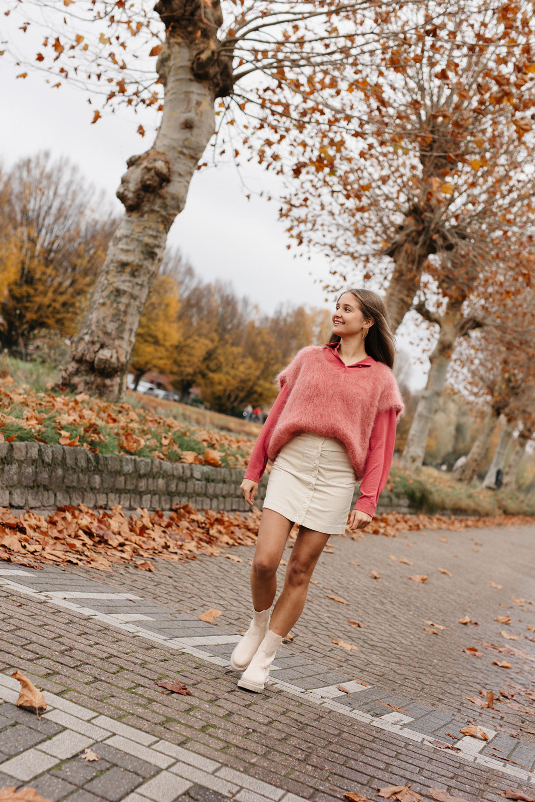 Oversized mohair debardeur oudroze