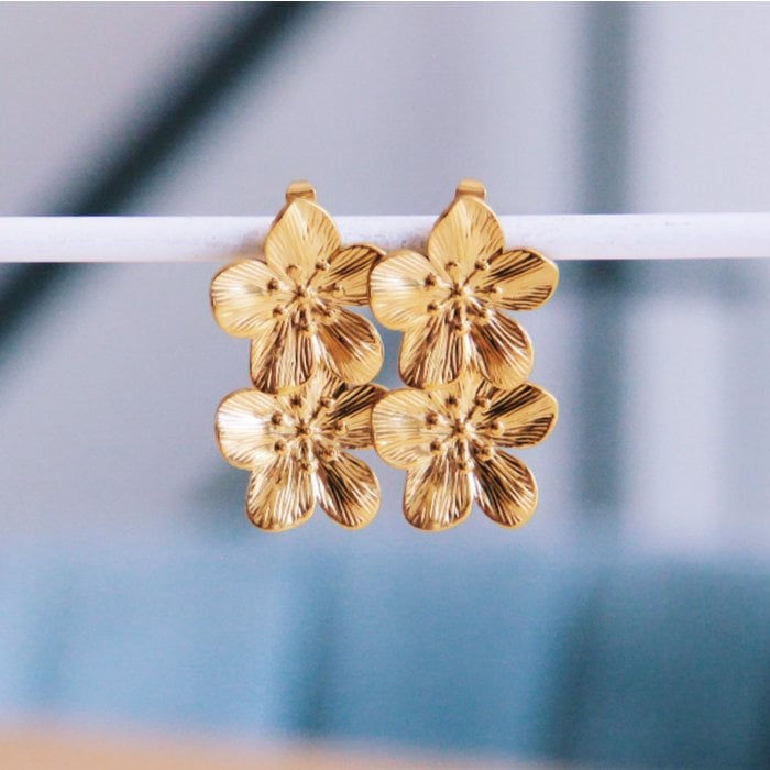 2 flowers earrings Bazou