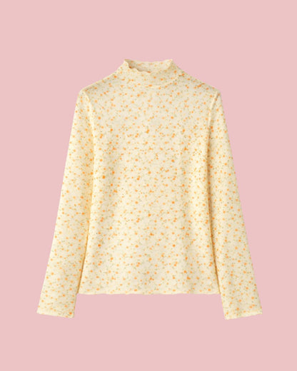 Flower longsleeve geel