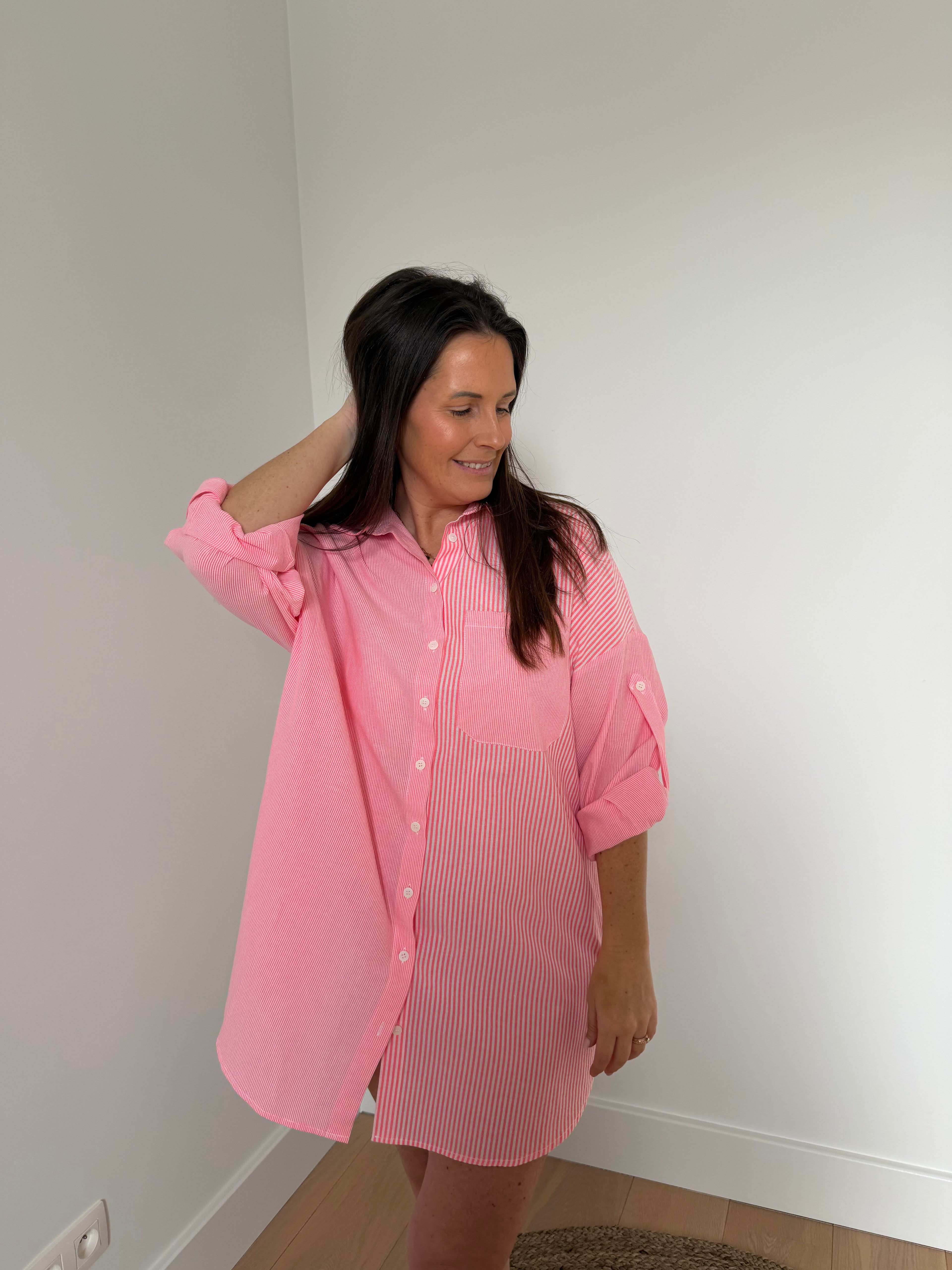 Roze gestreepte jurk - My Dressing