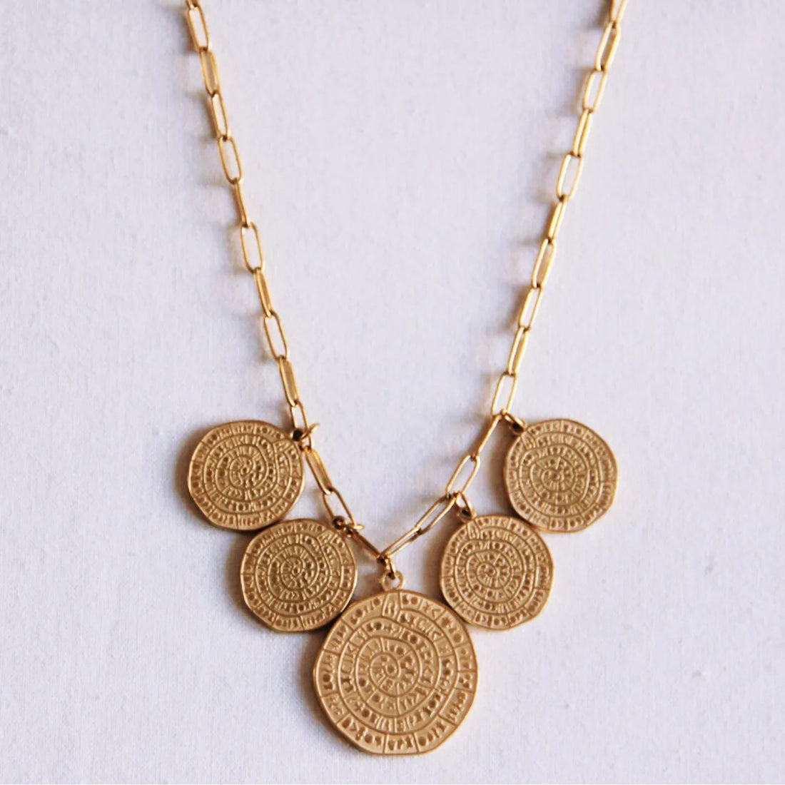 Bedelketting dames – lange stainless steel ketting met munten, waterproof en hypoallergeen bij My Dressing