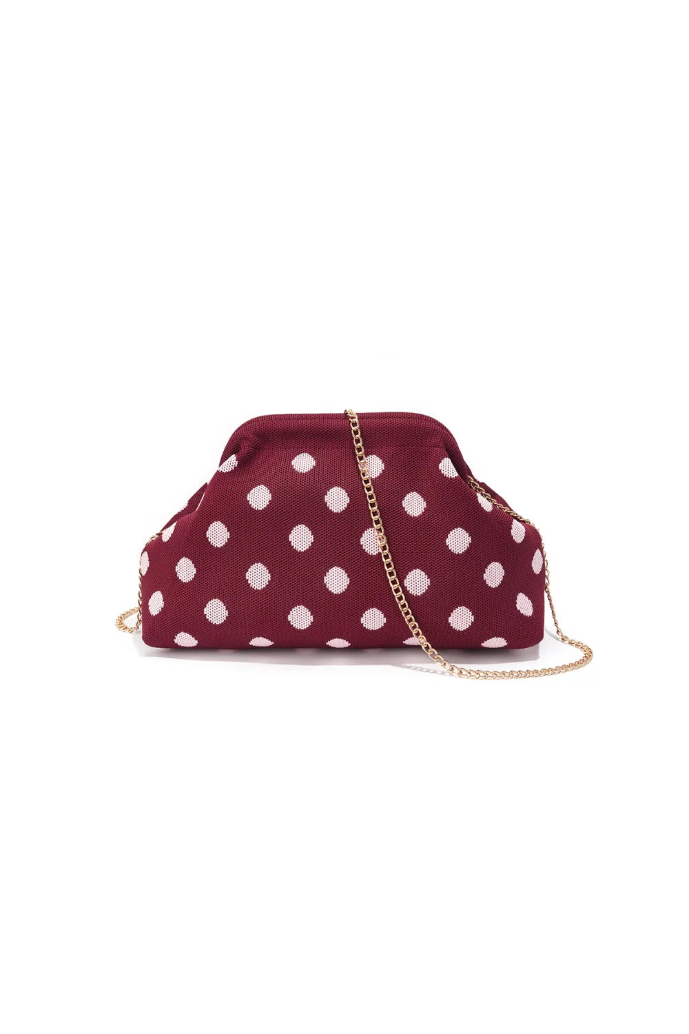Dot clutch burgundy