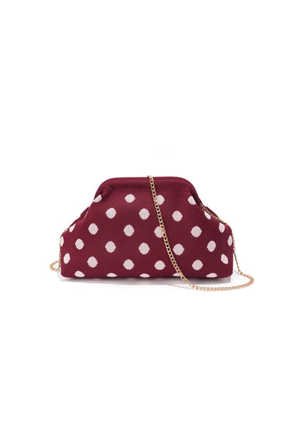 Dot clutch burgundy