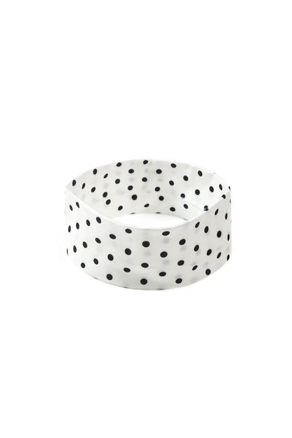 Polka dot haarband wit