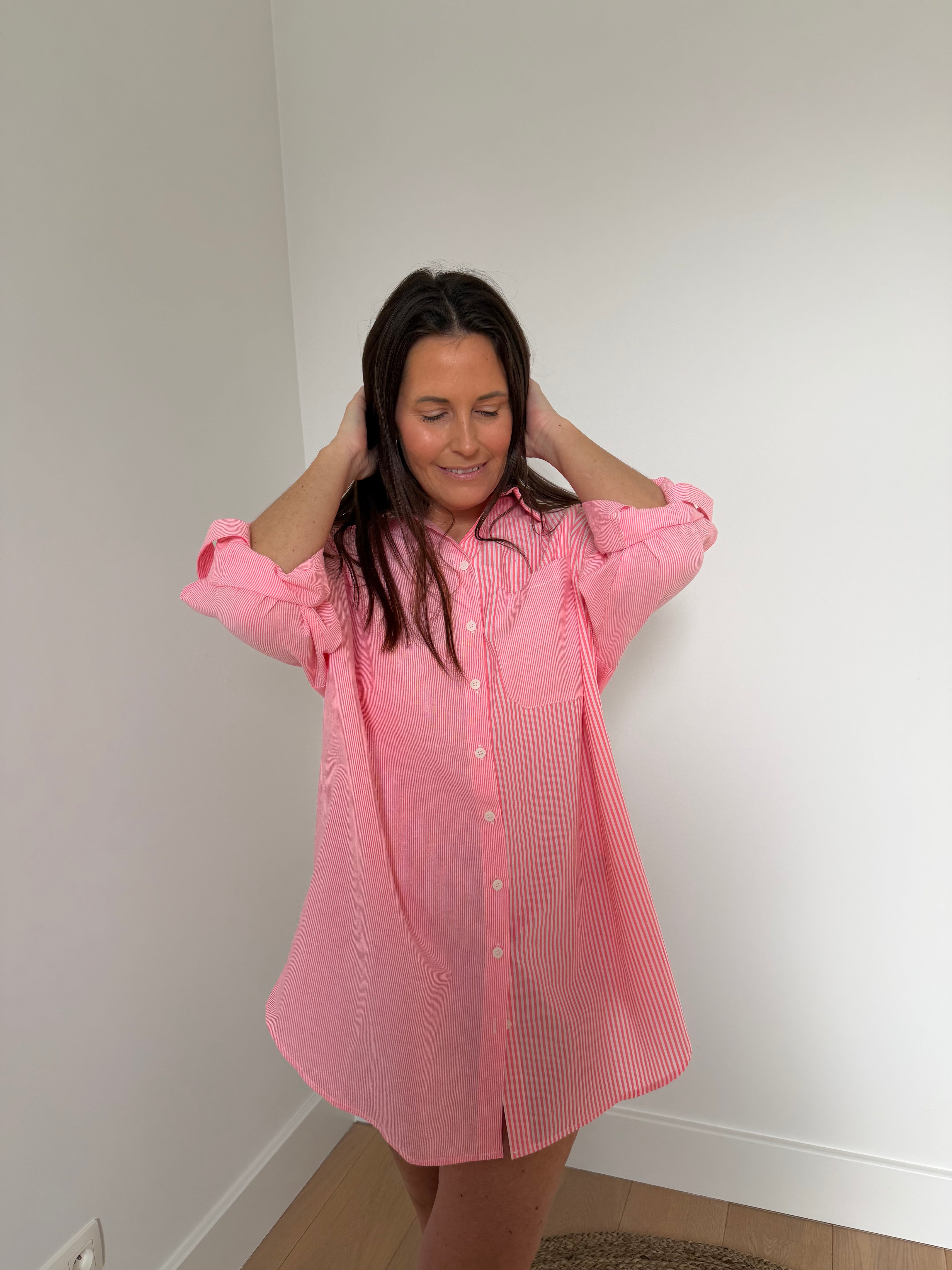 Roze gestreepte jurk - My Dressing